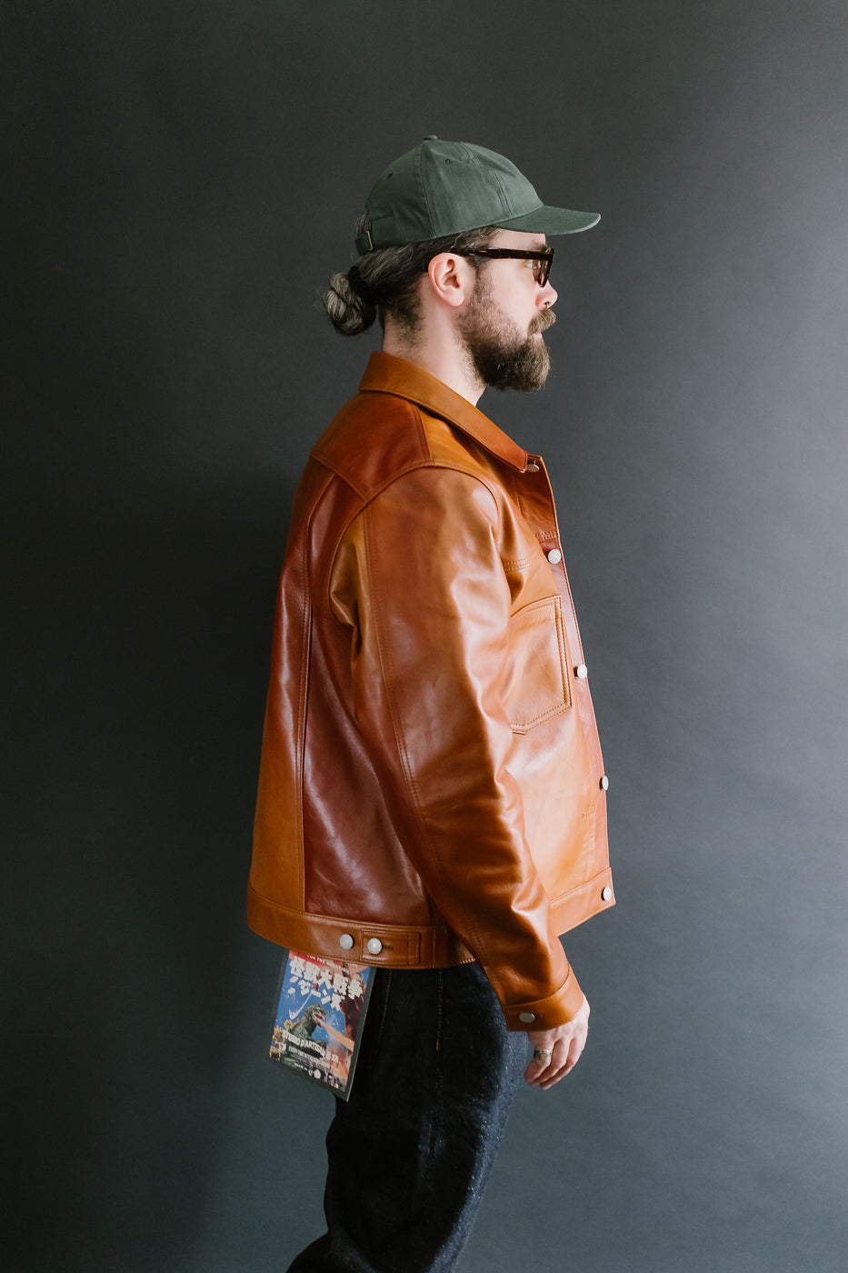 SP-123 - Hand-Dyed Horsehide Leather Type II Jacket - Brown
