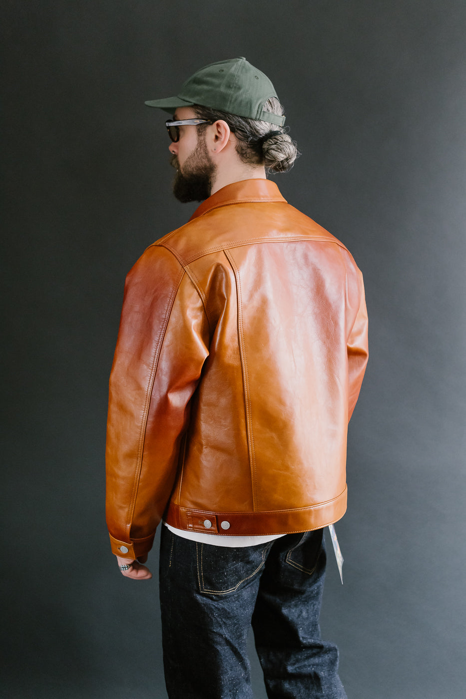 SP-123 - Hand-Dyed Horsehide Leather Type II Jacket - Brown