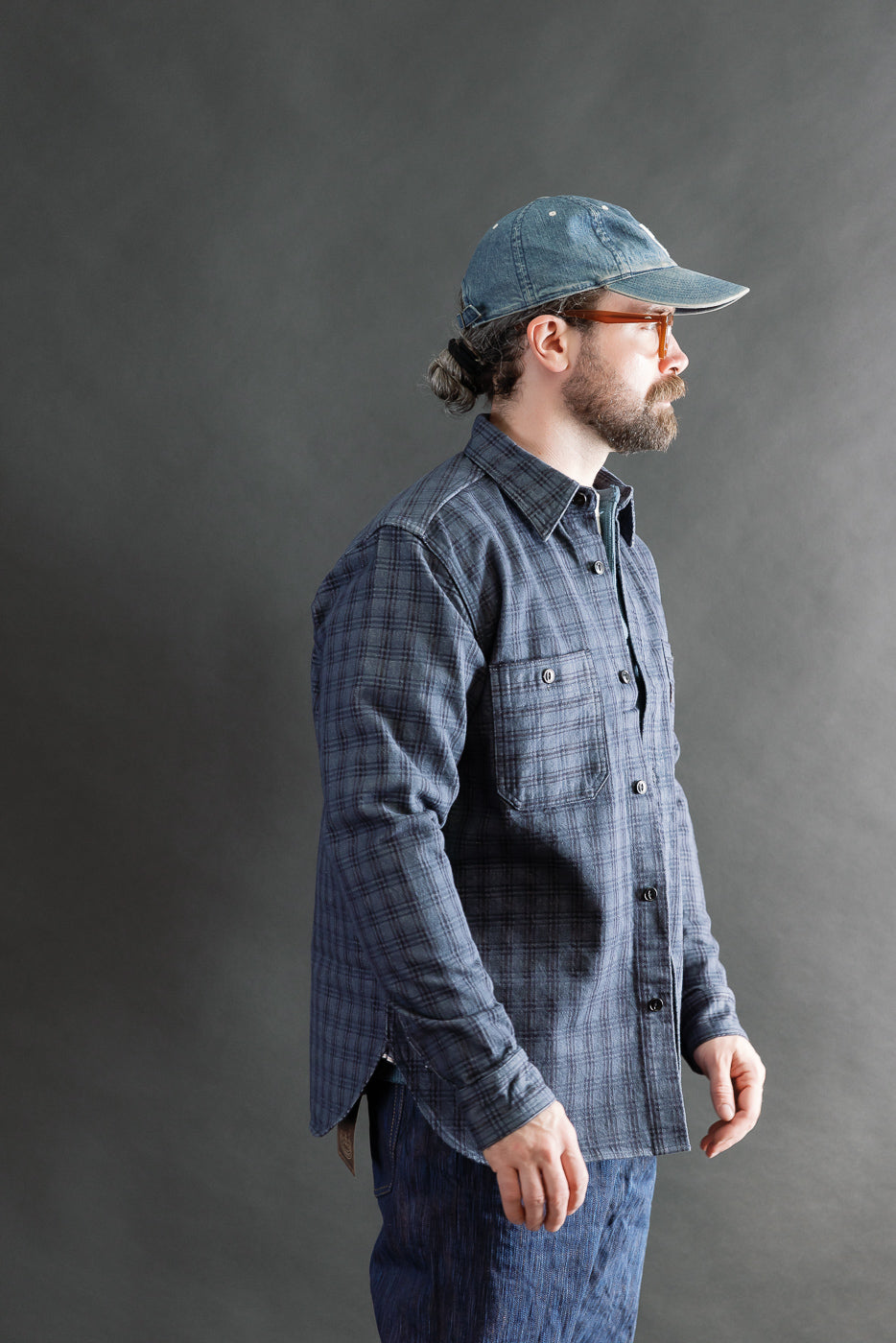 5734 - 13oz Jacquard Check Work Shirt - Navy | Dant