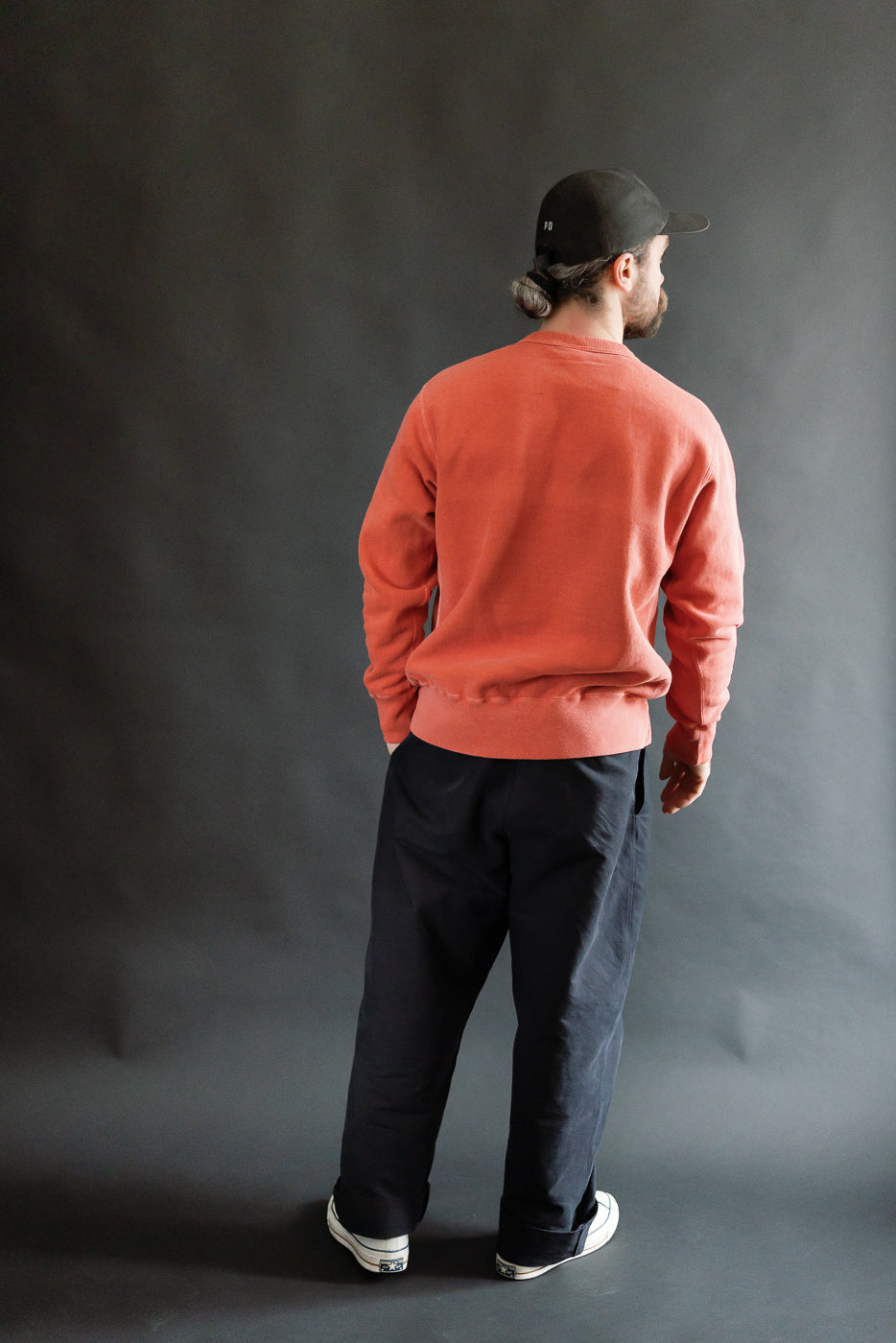 Back view full body of male model 5'9