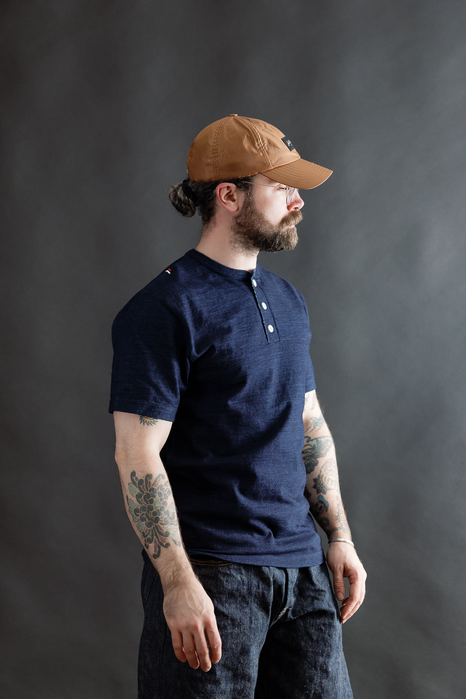 Shinkai Heavy Henley T-Shirt - Indigo