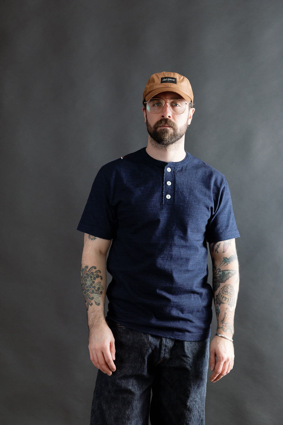 Shinkai Heavy Henley T-Shirt - Indigo