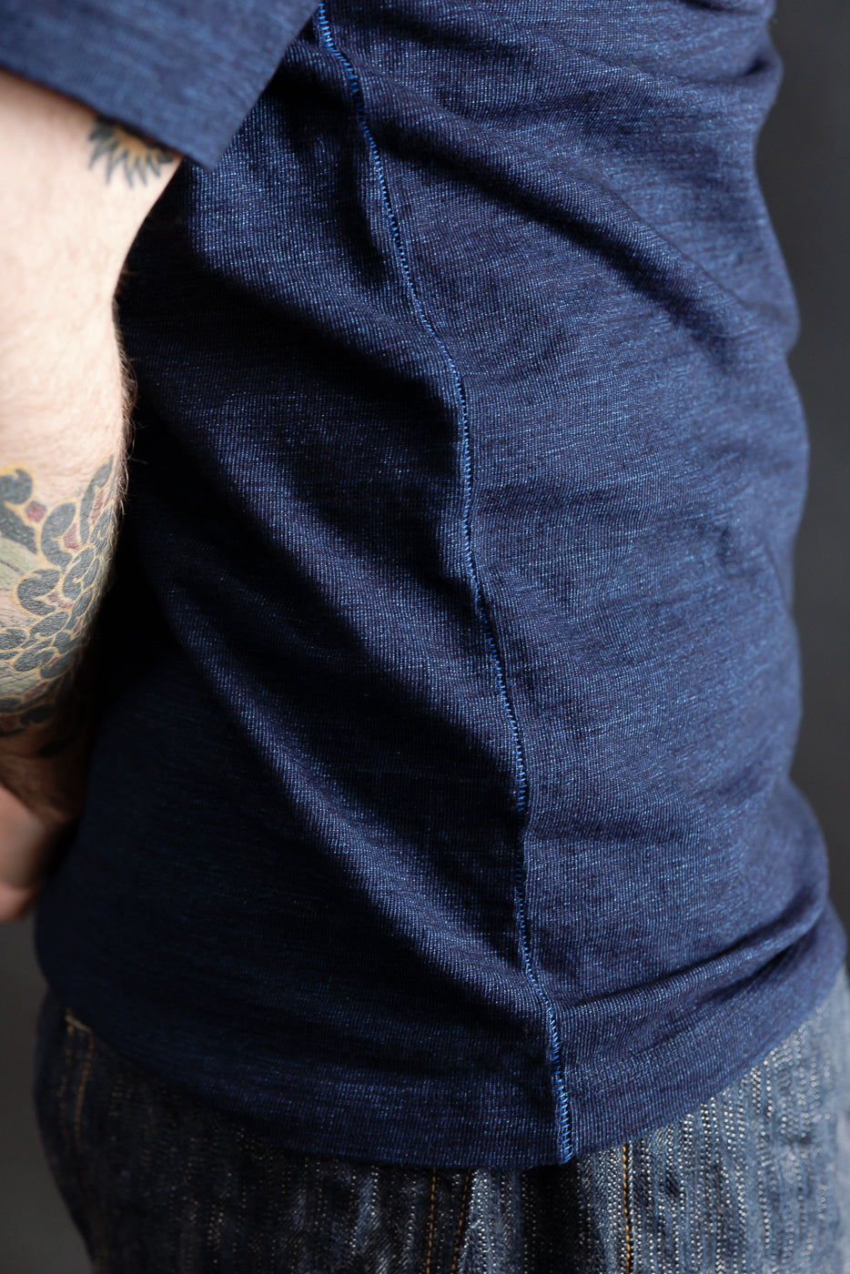 Shinkai Heavy Henley T-Shirt - Indigo