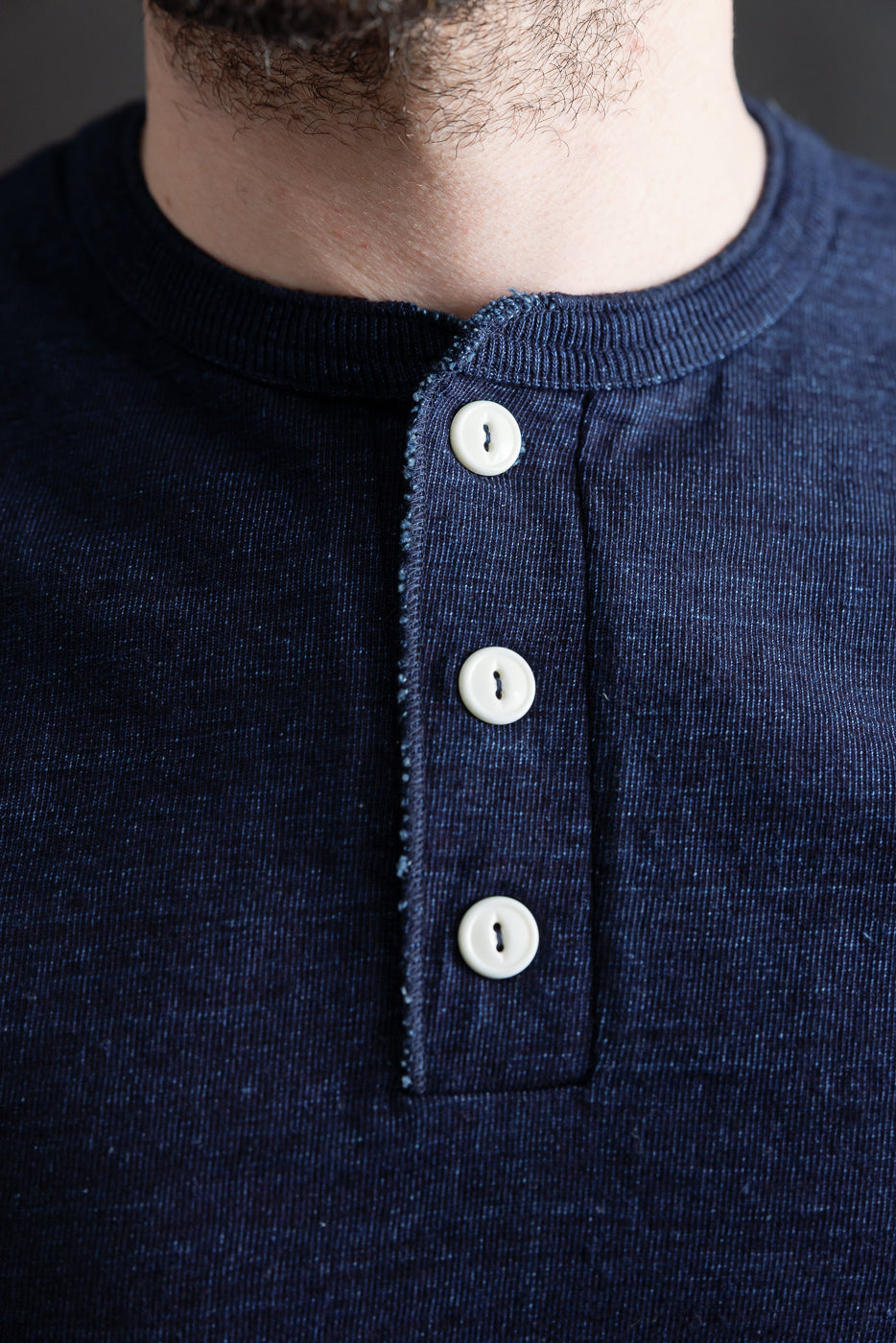 Shinkai Heavy Henley T-Shirt - Indigo