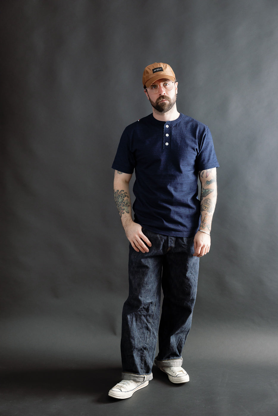 Shinkai Heavy Henley T-Shirt - Indigo