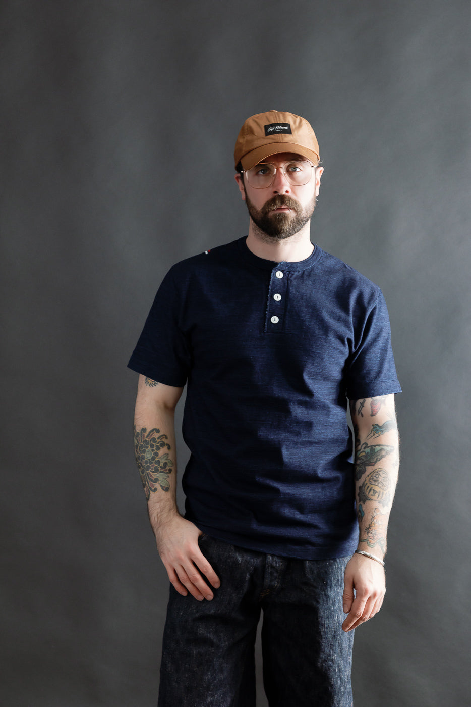 Shinkai Heavy Henley T-Shirt - Indigo