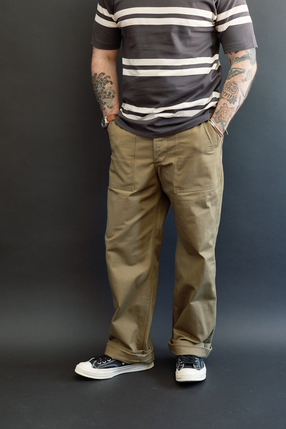 パンツ Ron Herman/military clopped cargo pants Lot 1086 - HBT Military Pants - OD Green | Dant