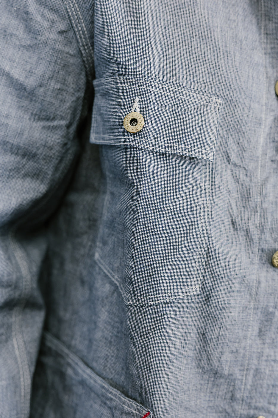 Lot 2195 - Pincheck Change Button Coverall - Indigo