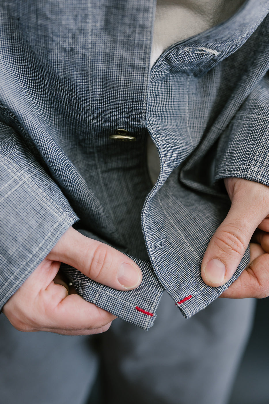 Lot 2195 - Pincheck Change Button Coverall - Indigo