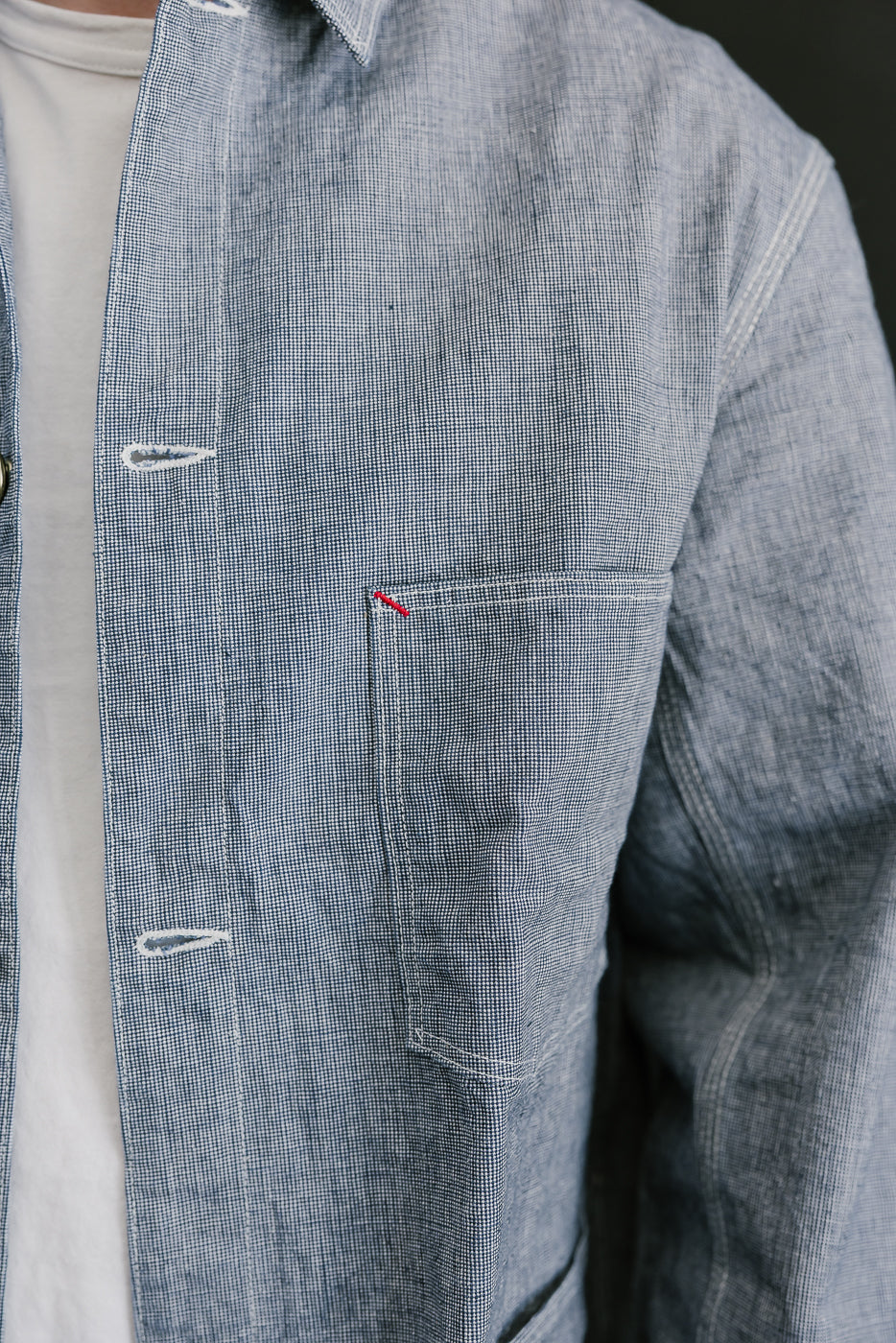 Lot 2195 - Pincheck Change Button Coverall - Indigo