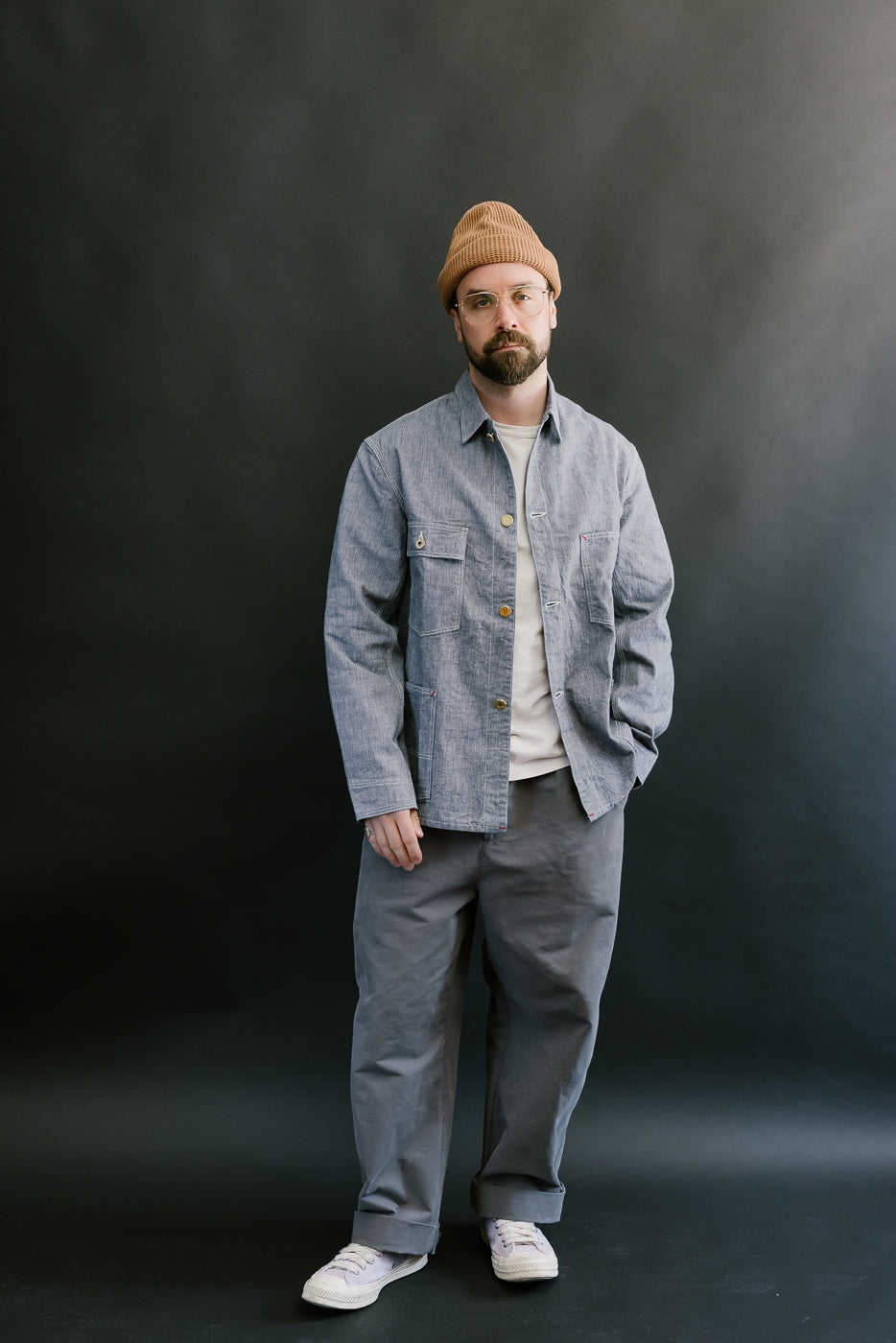 Lot 2195 - Pincheck Change Button Coverall - Indigo