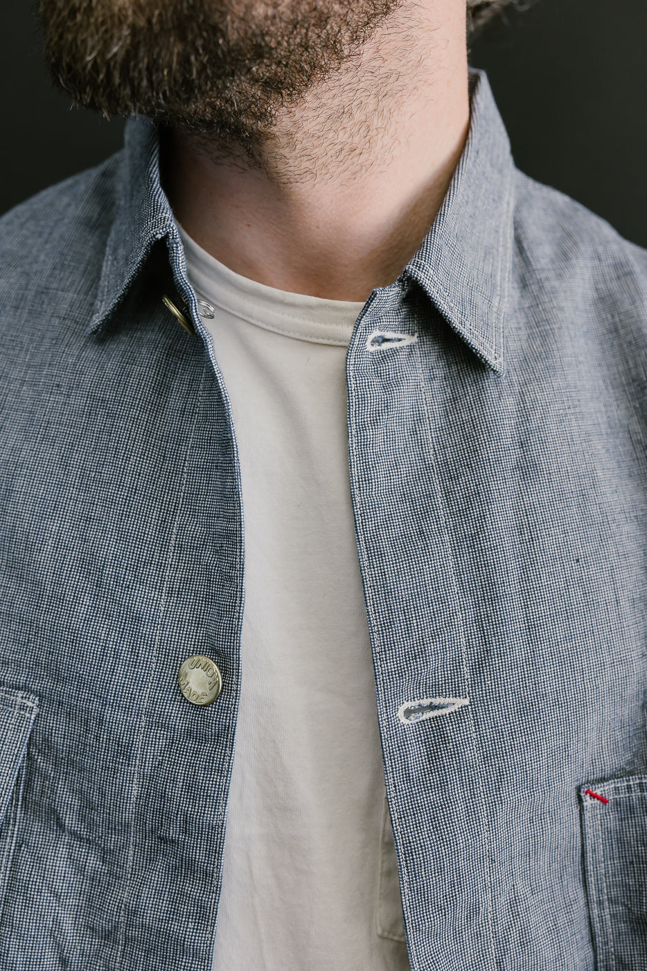 Lot 2195 - Pincheck Change Button Coverall - Indigo