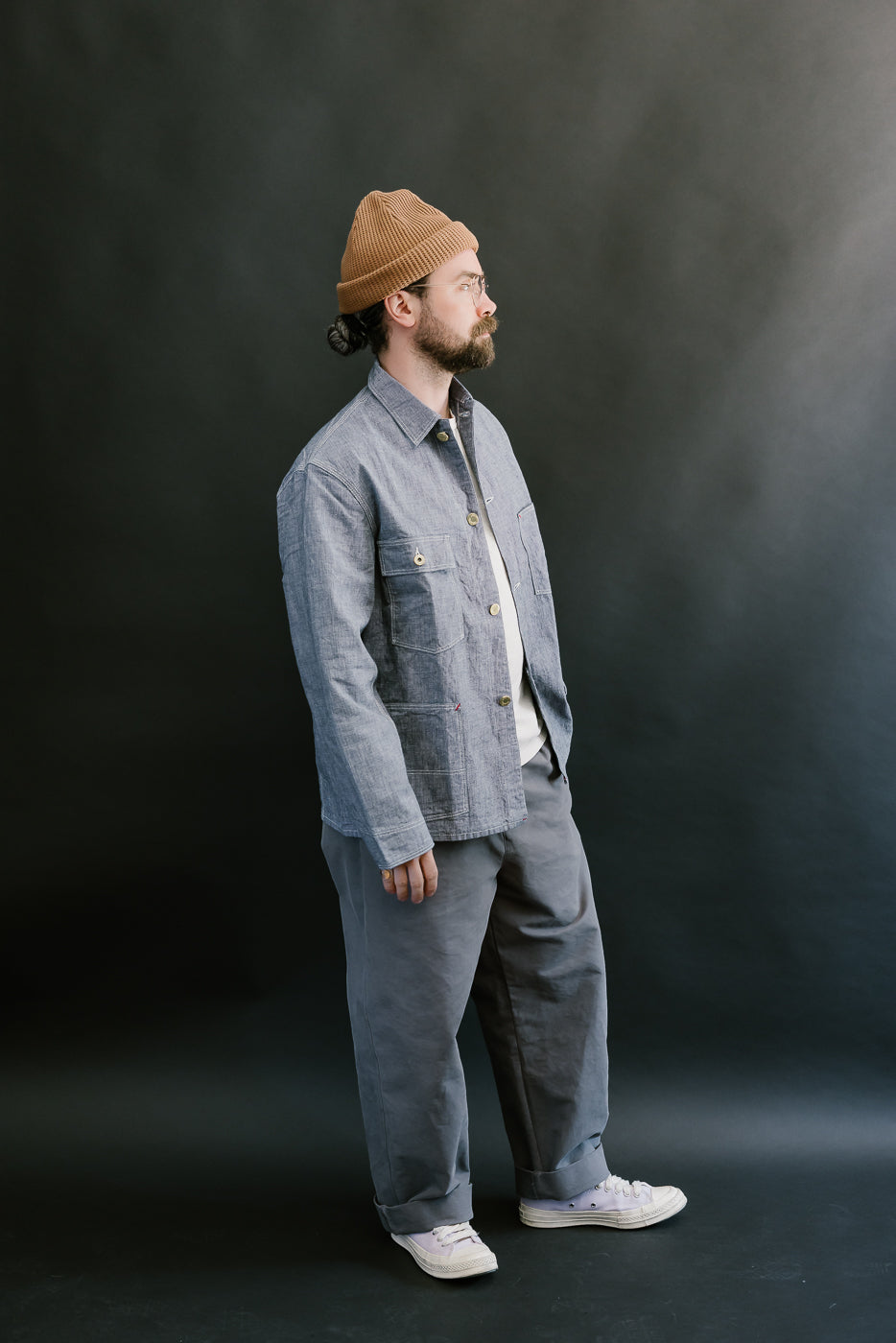 Lot 2195 - Pincheck Change Button Coverall - Indigo