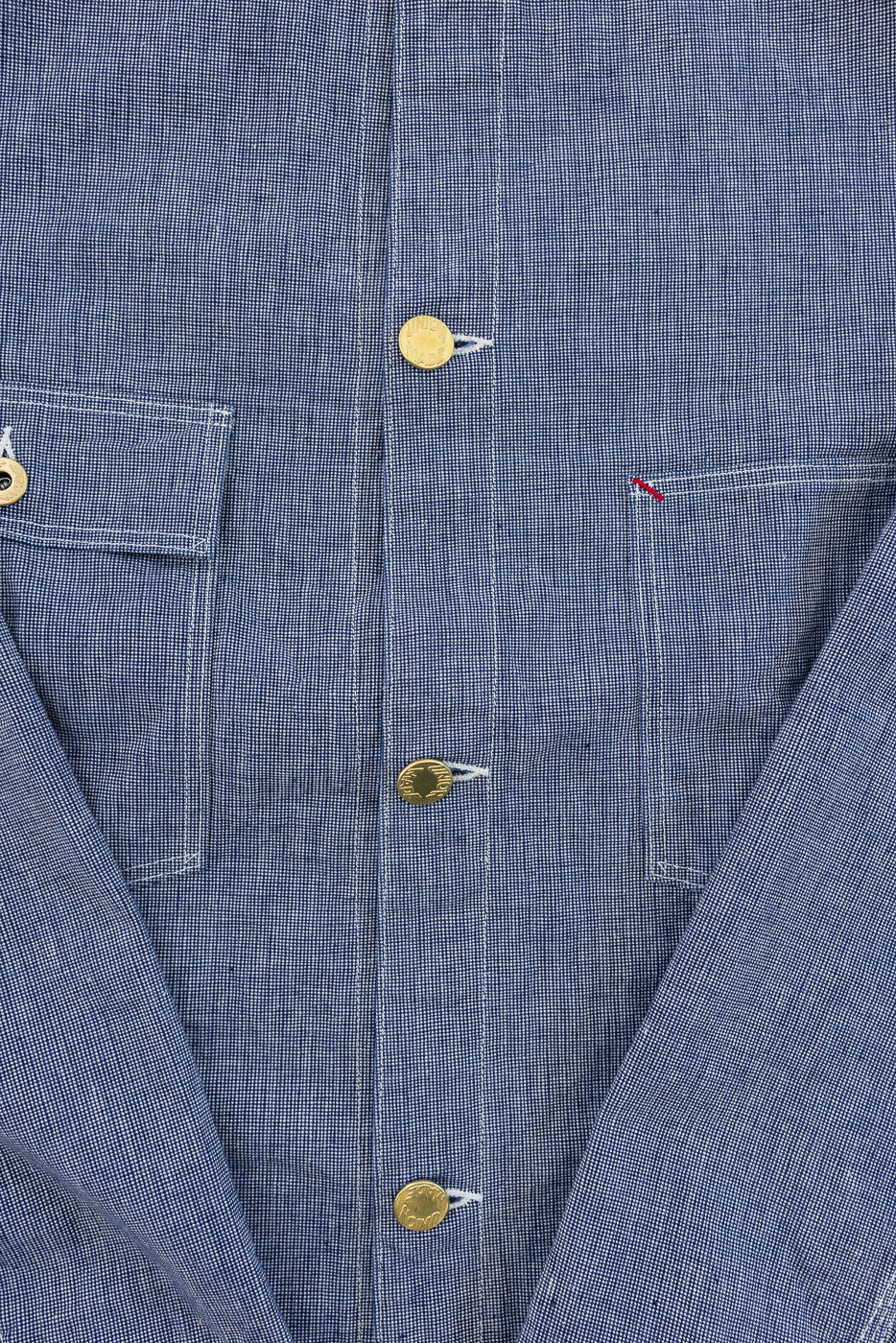 Lot 2195 - Pincheck Change Button Coverall - Indigo
