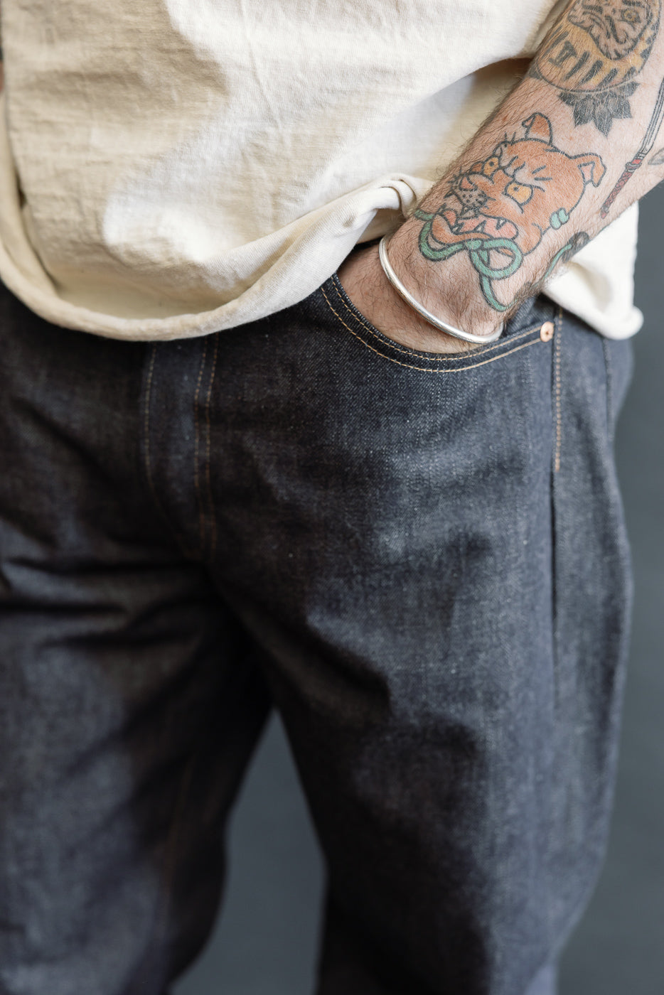 Close-up of male model, 5'9