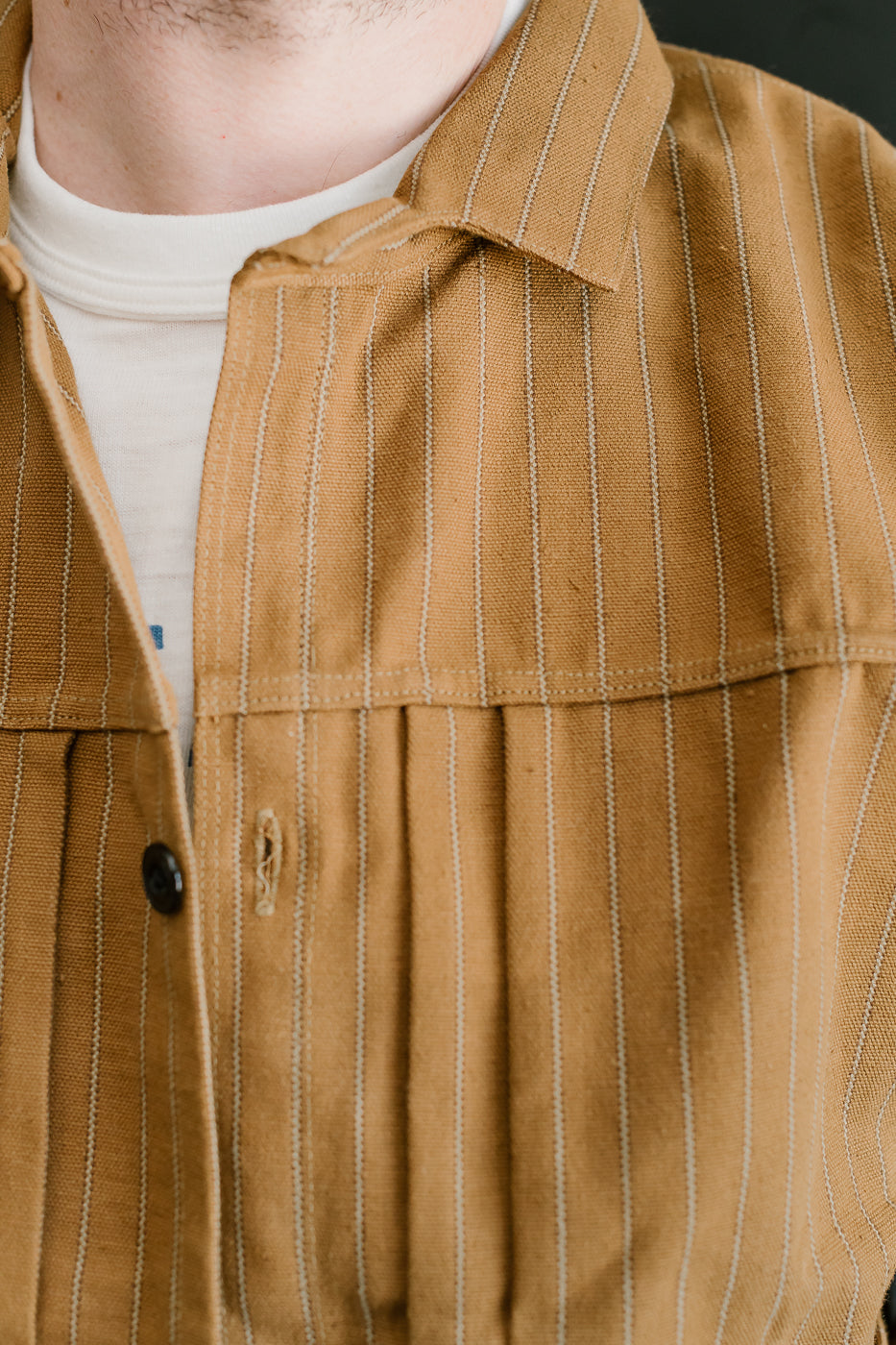 Lot 2214 - 1880 Greenbaum Heavy Leatherbound Brows Jacket  - Duck Stripe