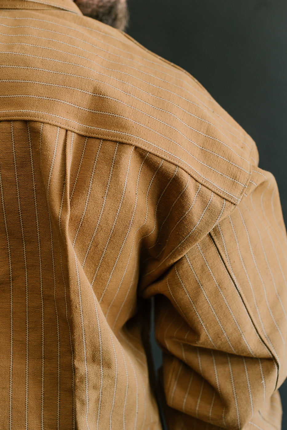 Lot 2214 - 1880 Greenbaum Heavy Leatherbound Brows Jacket  - Duck Stripe