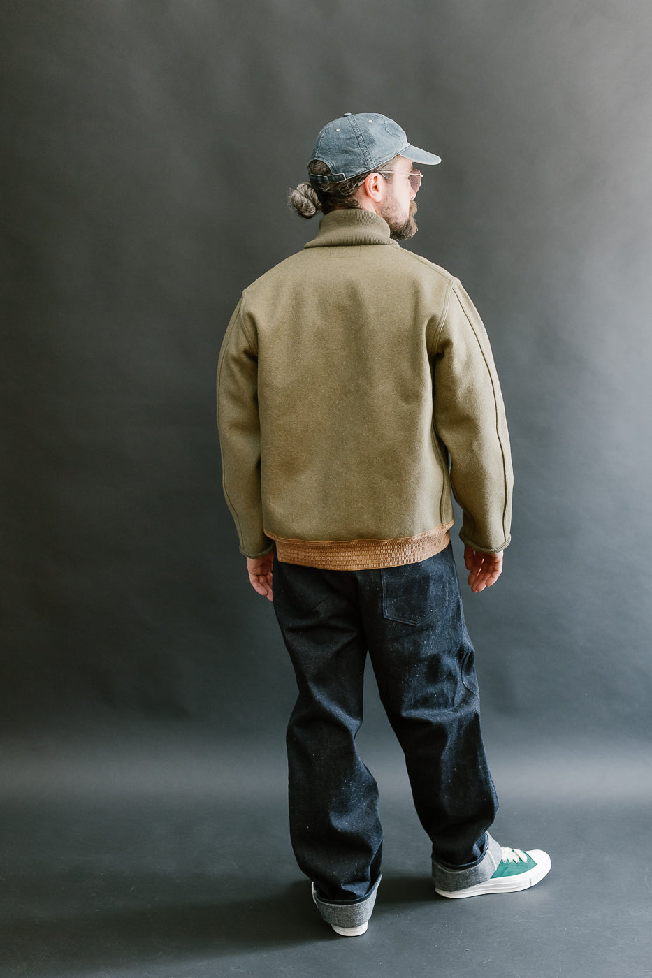 Lot 2233 - A-1 Style Melton Wool Jacket  - OD Green