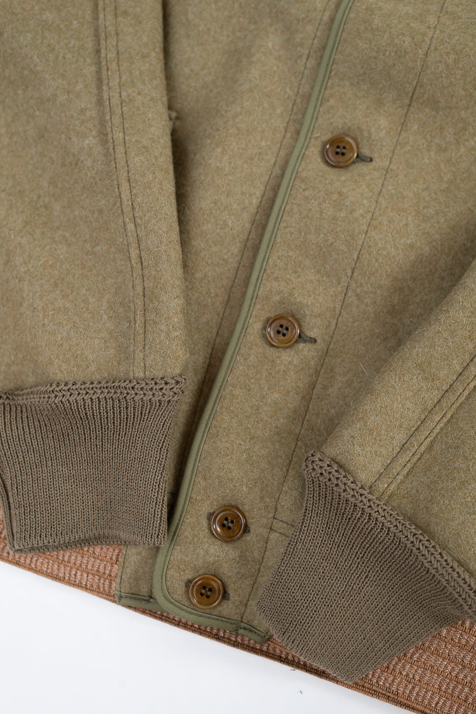 Lot 2233 - A-1 Style Melton Wool Jacket  - OD Green