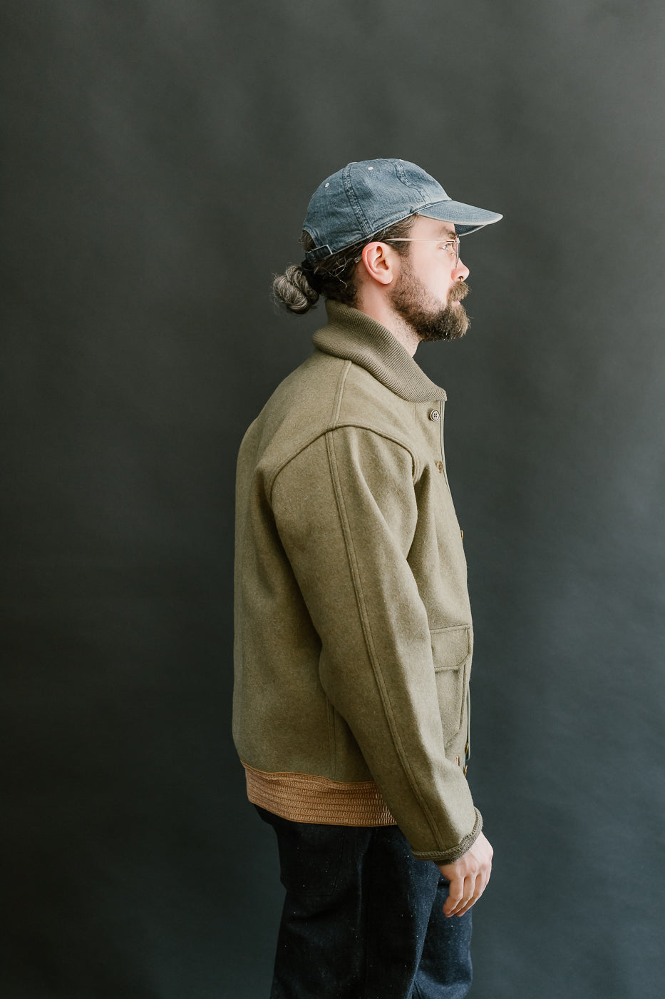 Lot 2233 - A-1 Style Melton Wool Jacket  - OD Green