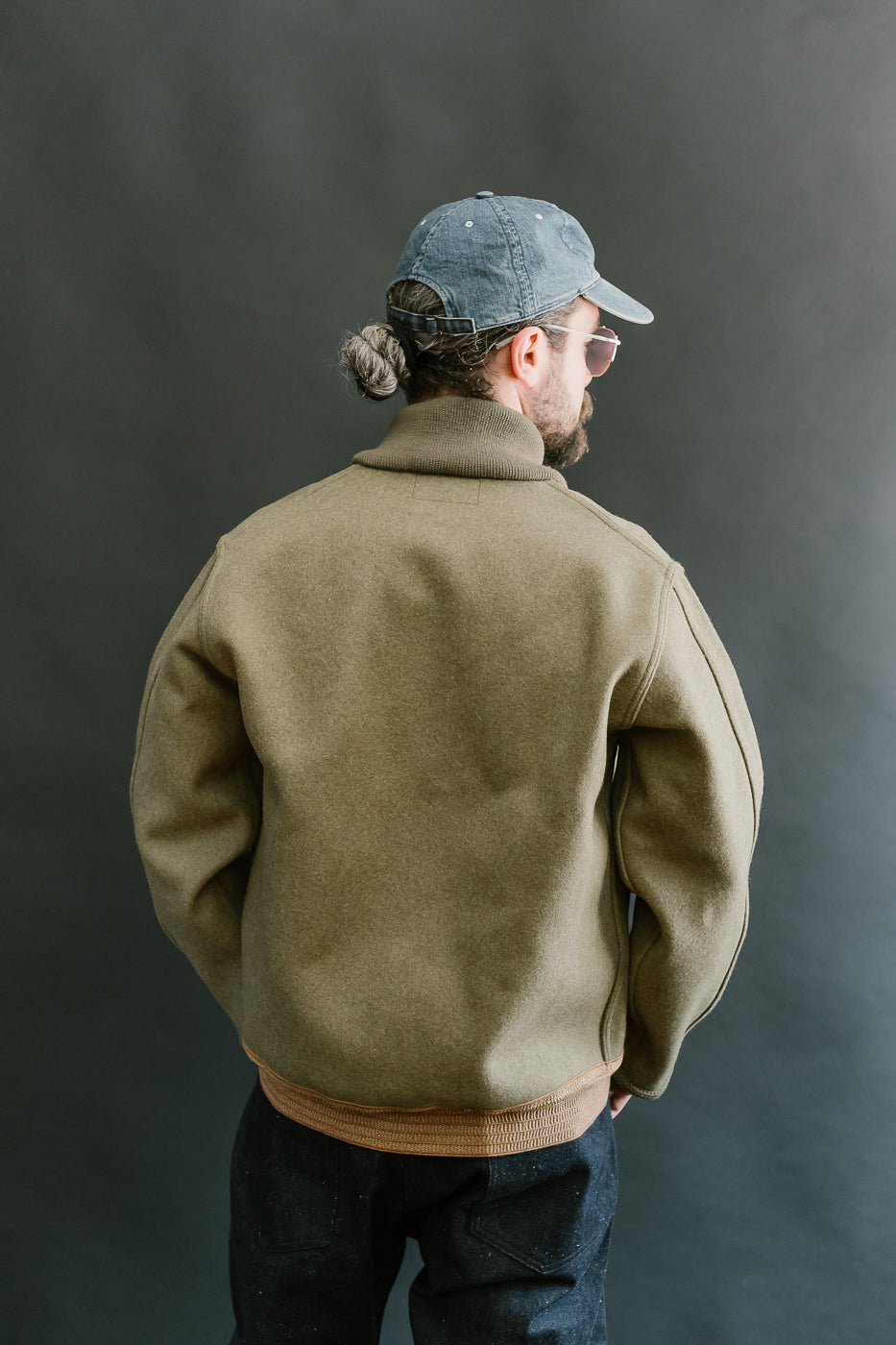Lot 2233 - A-1 Style Melton Wool Jacket  - OD Green