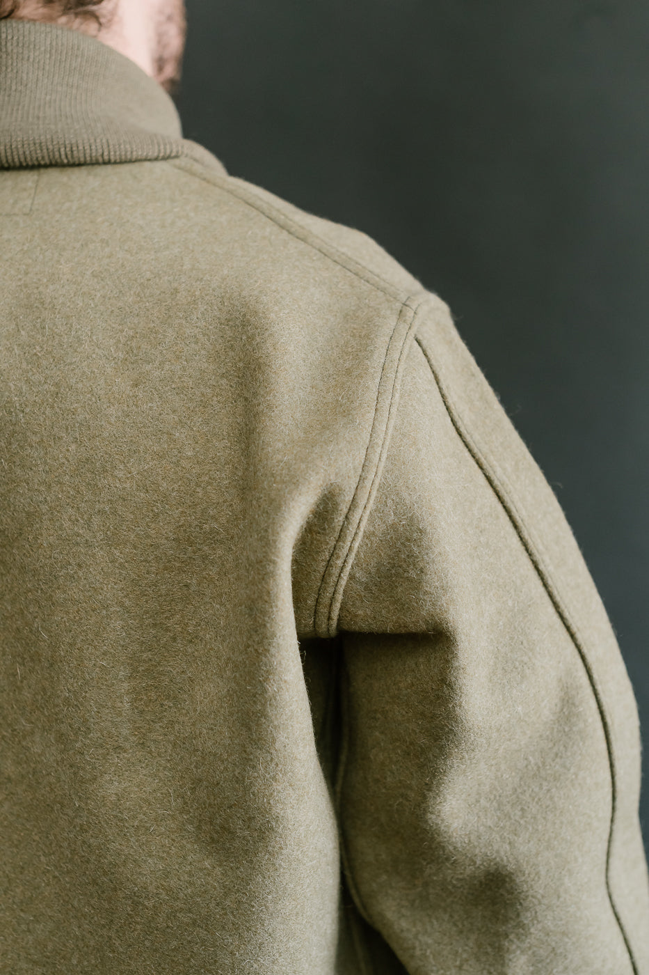 Lot 2233 - A-1 Style Melton Wool Jacket  - OD Green