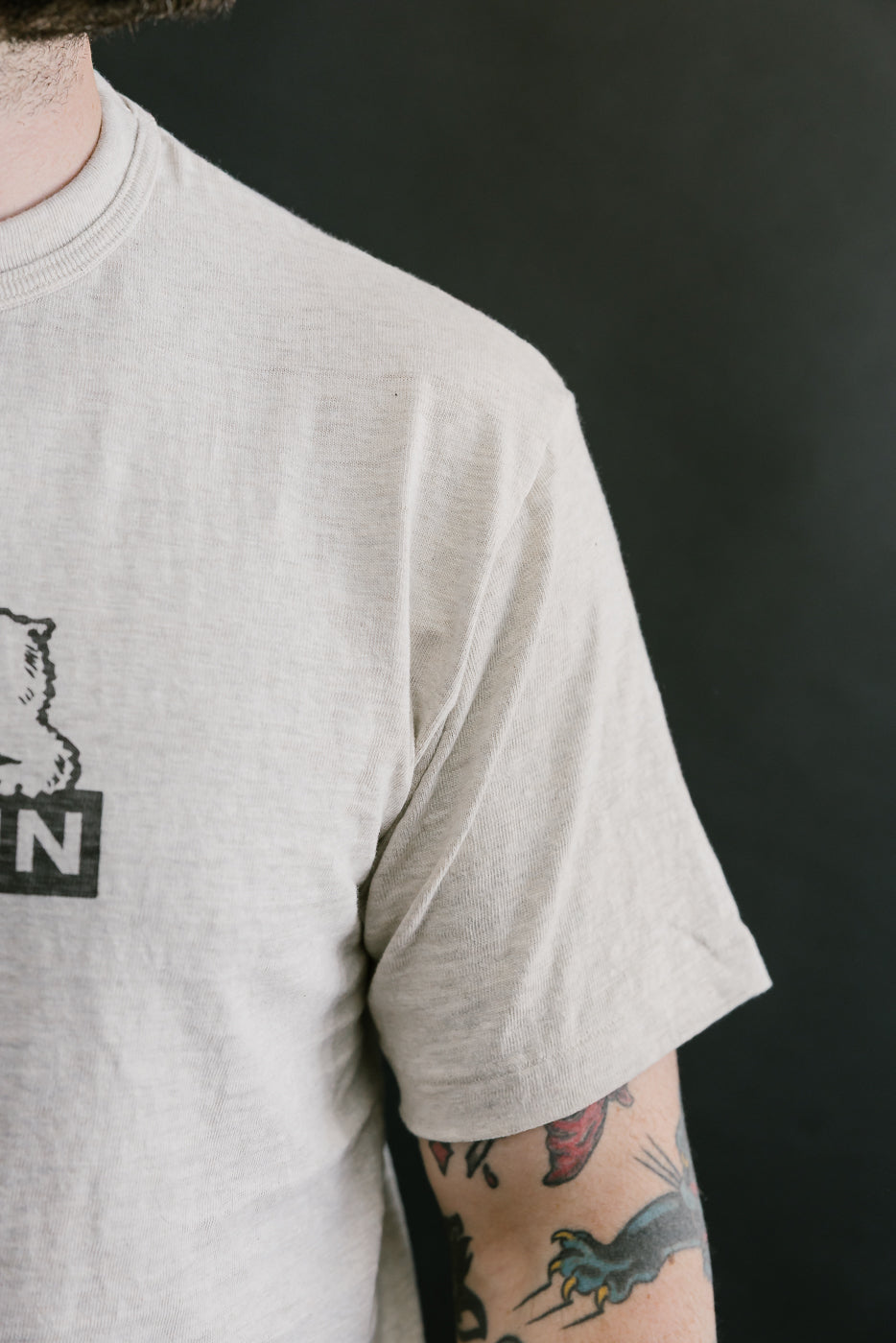 Lot 4601 - Baldwin Print T-Shirt - Oatmeal, Black
