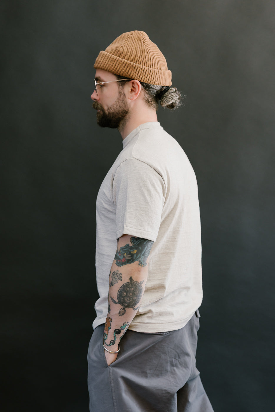 Lot 4601 - Baldwin Print T-Shirt - Oatmeal, Black