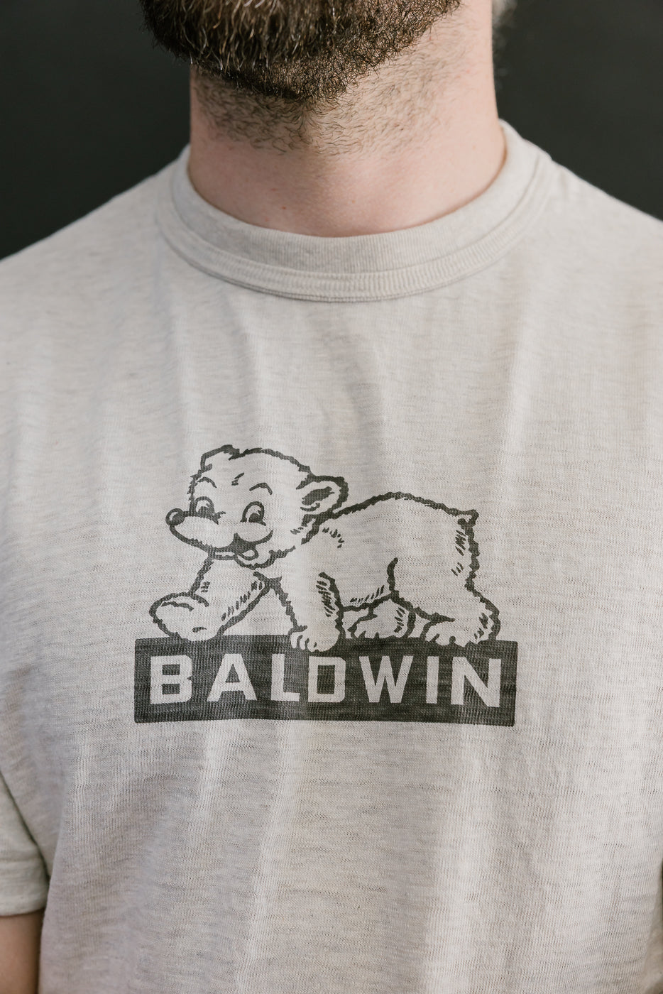 Lot 4601 - Baldwin Print T-Shirt - Oatmeal, Black