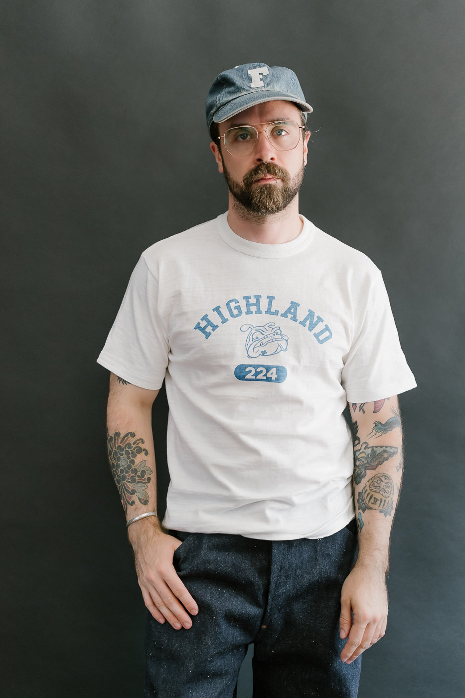 Lot 4601 - Highland Print T-Shirt - Off White, Blue