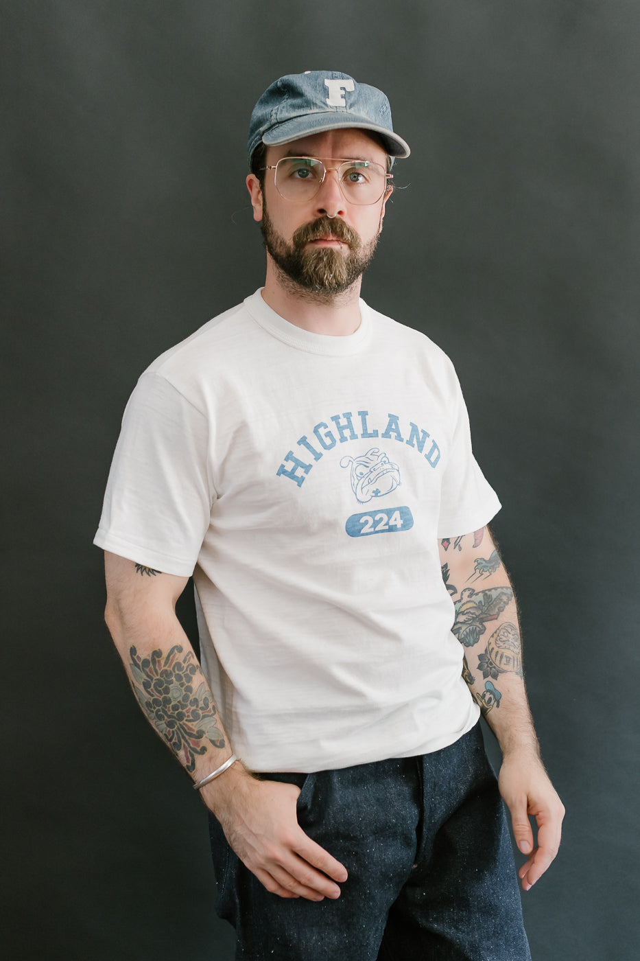 Lot 4601 - Highland Print T-Shirt - Off White, Blue