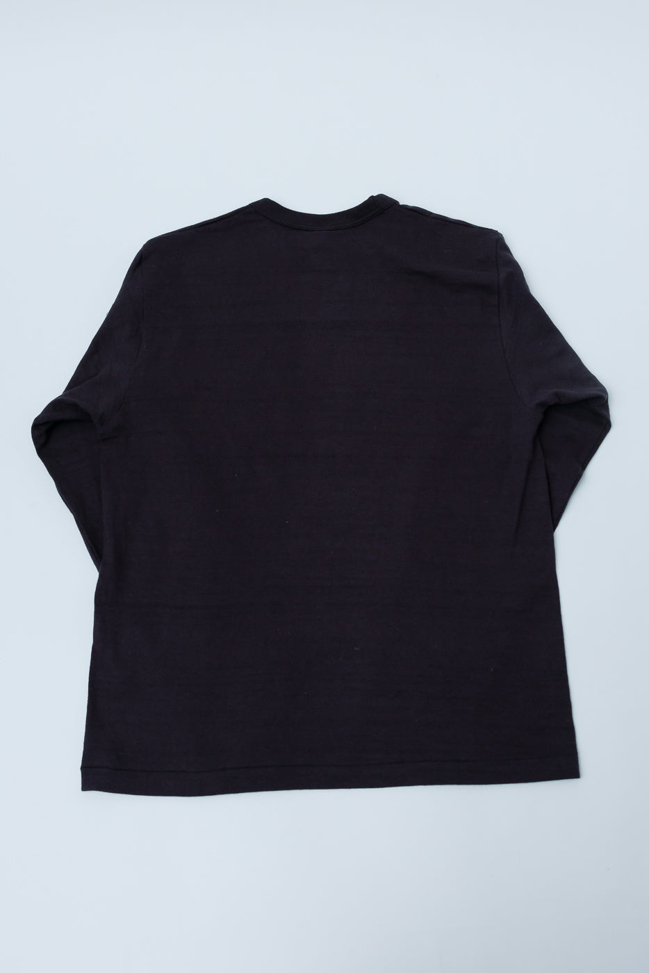 Warehouse & Co. Lot 5906 Slubby Cotton Long Sleeve T-Shirt, flat lay of back side, black color, Dant contemporary casual menswear