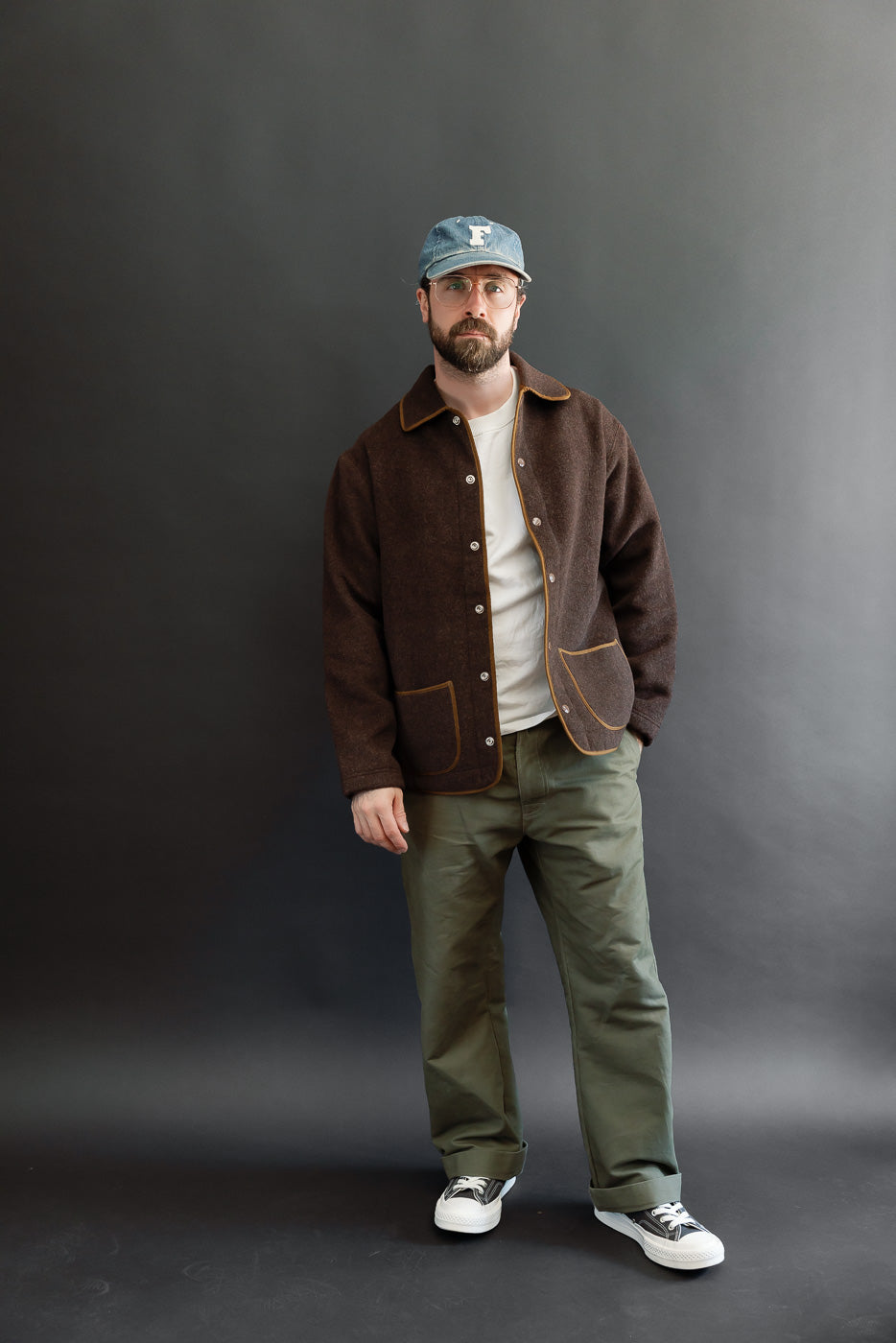 JG-46 - Fleece Beach Jacket - Dark Brown | Dant