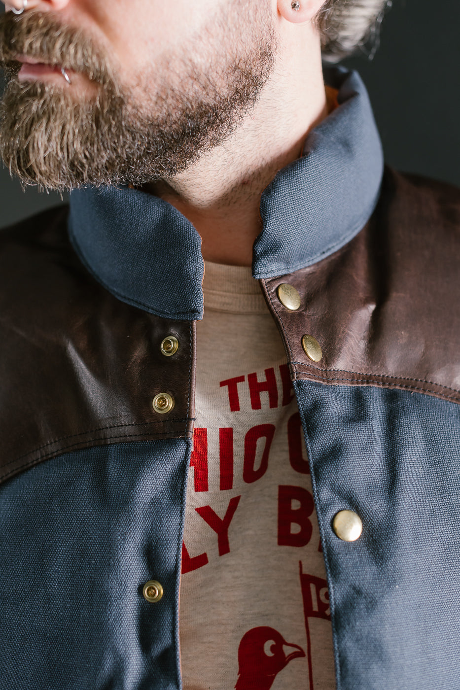 Lot 2223 - Rocky Mountain x Warehouse Canvas Down Vest - Navy