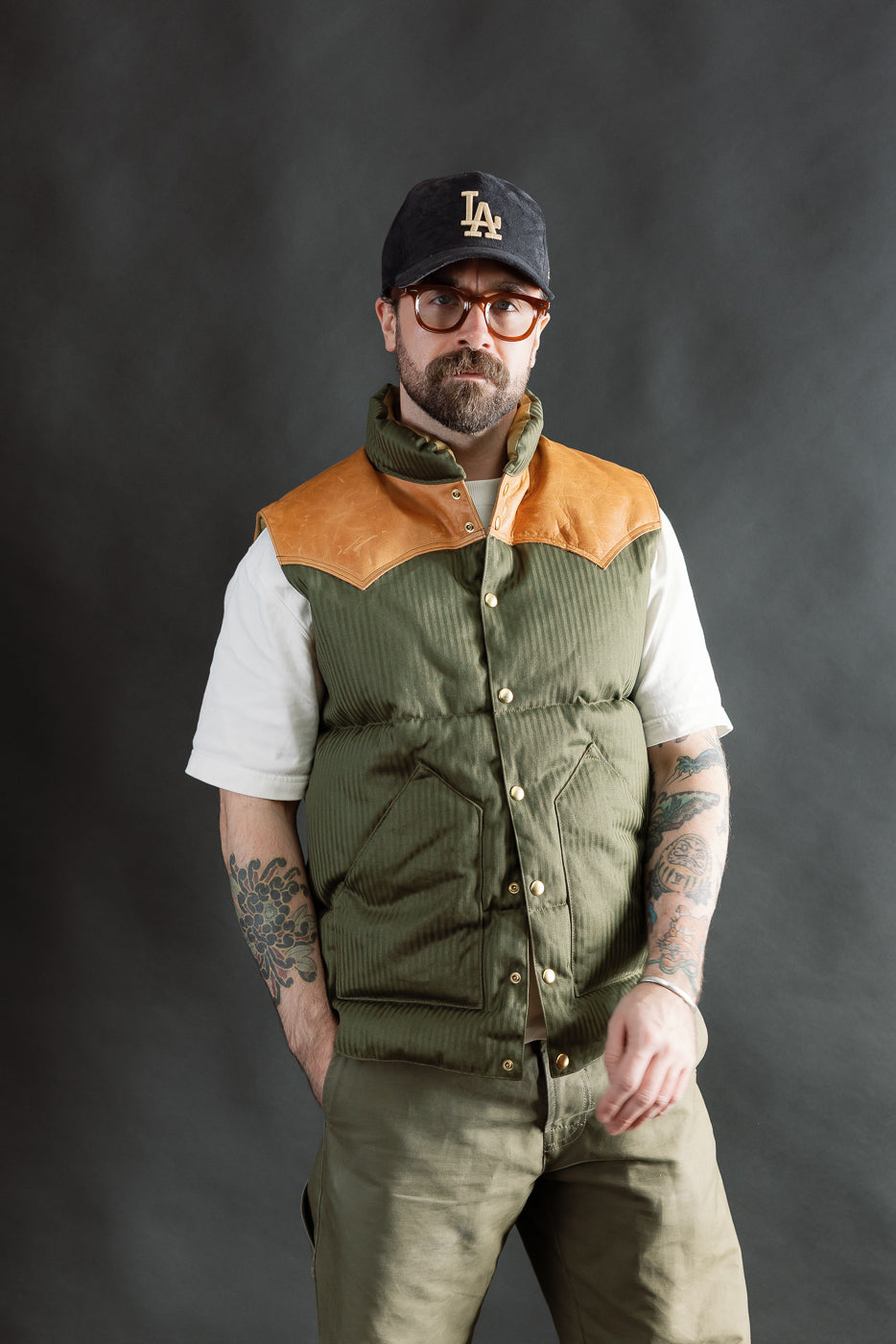 Lot 2236 - Rocky Mountain x Warehouse HBT Down Vest - OD Green | Dant