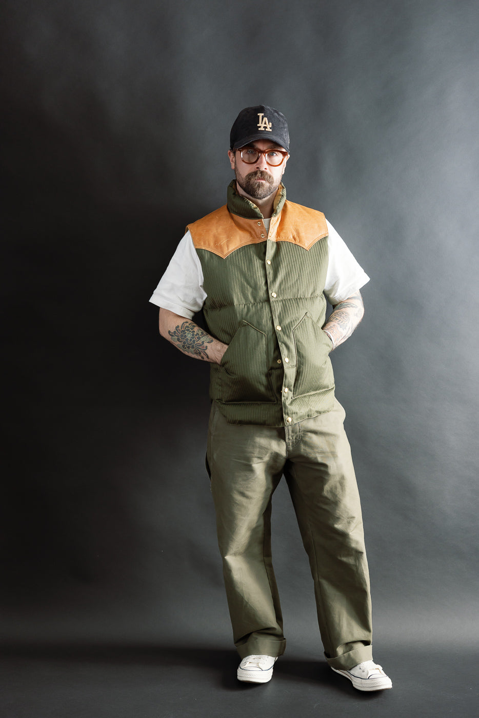 Lot 2236 - Rocky Mountain x Warehouse HBT Down Vest - OD Green | Dant
