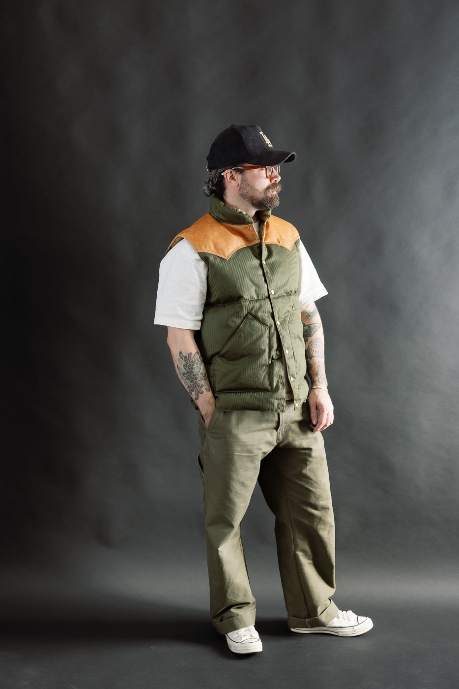 Lot 2236 - Rocky Mountain x Warehouse HBT Down Vest - OD Green | Dant