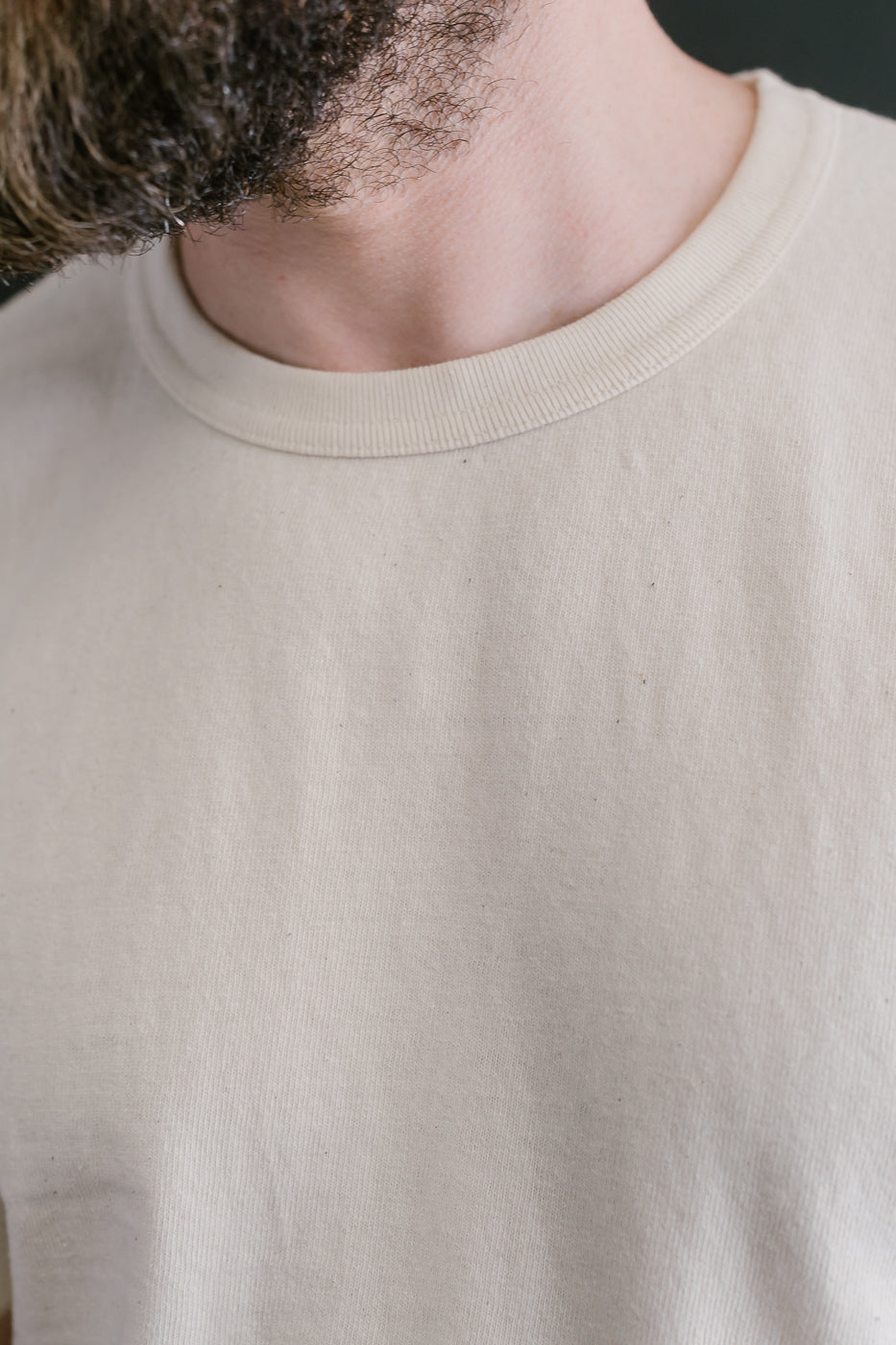 ELS Recycled Cotton Slub Crewneck T-Shirt - Ecru