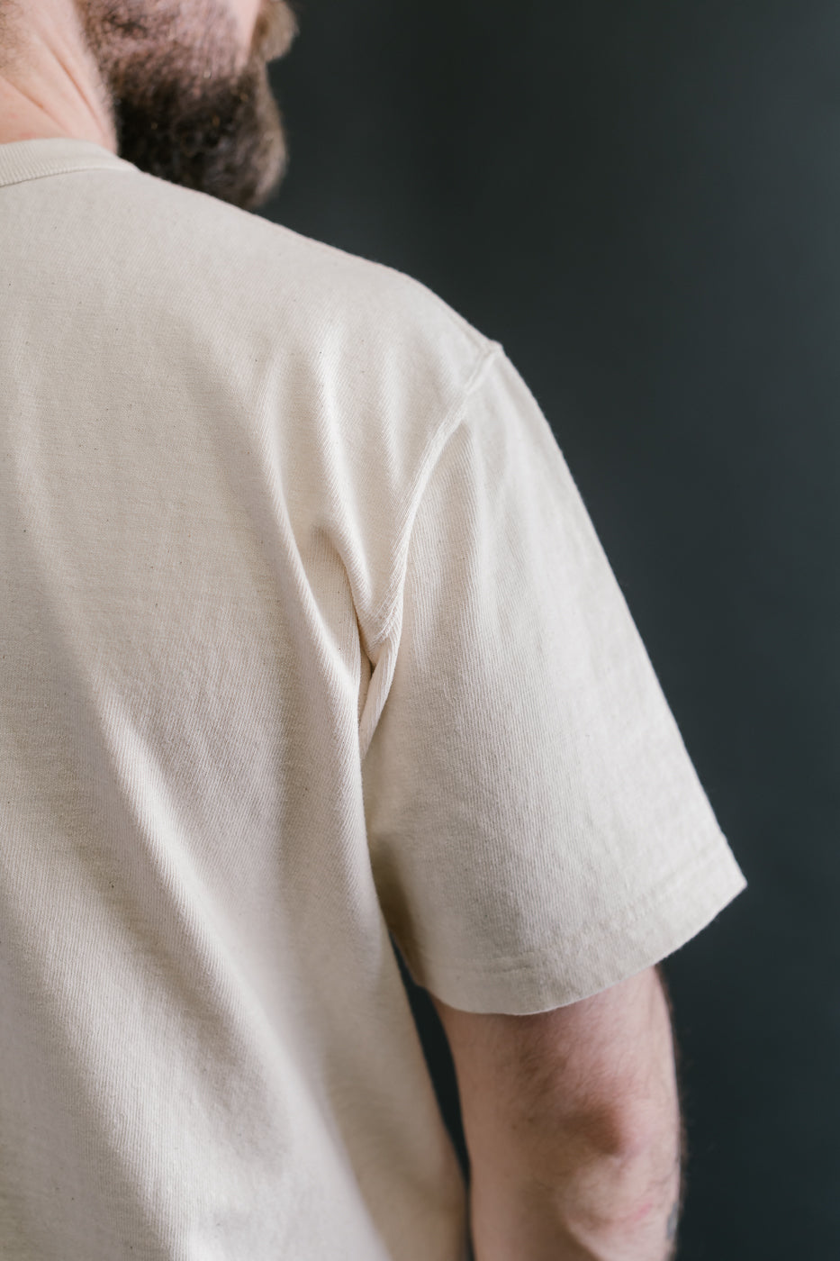 ELS Recycled Cotton Slub Crewneck T-Shirt - Ecru