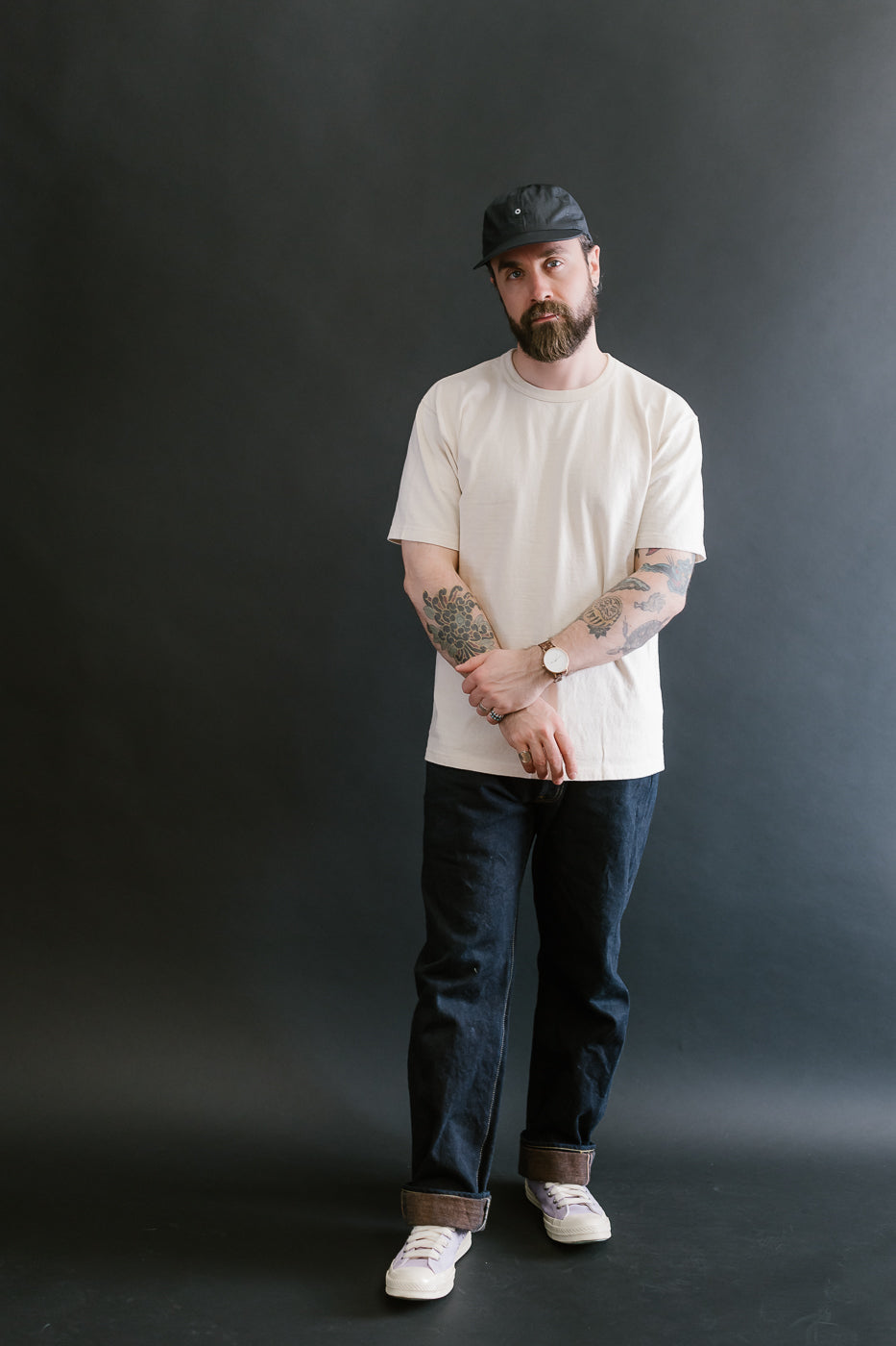 ELS Recycled Cotton Slub Crewneck T-Shirt - Ecru
