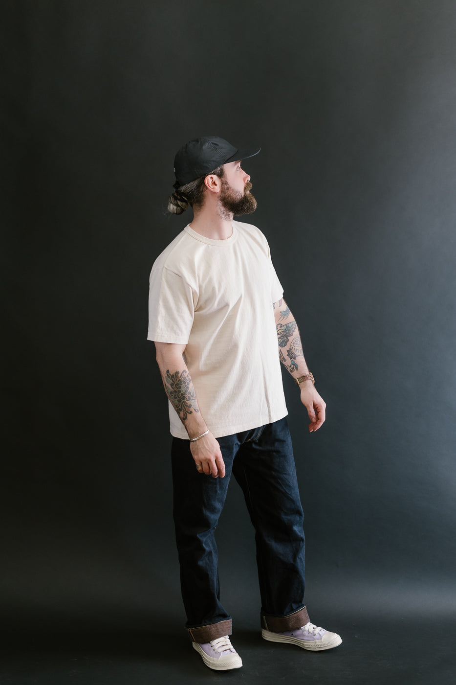 ELS Recycled Cotton Slub Crewneck T-Shirt - Ecru