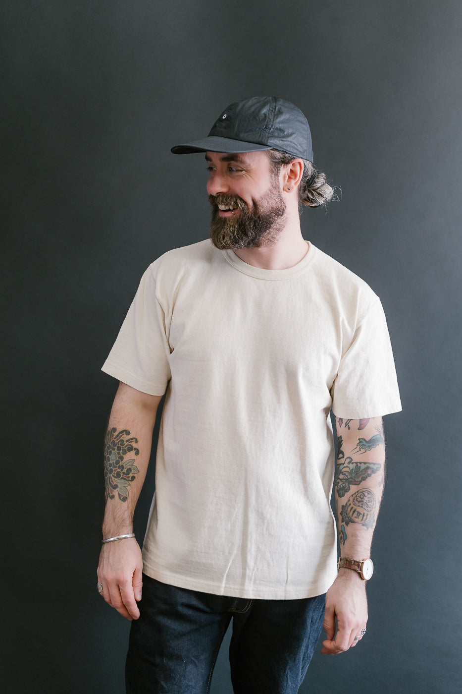 ELS Recycled Cotton Slub Crewneck T-Shirt - Ecru