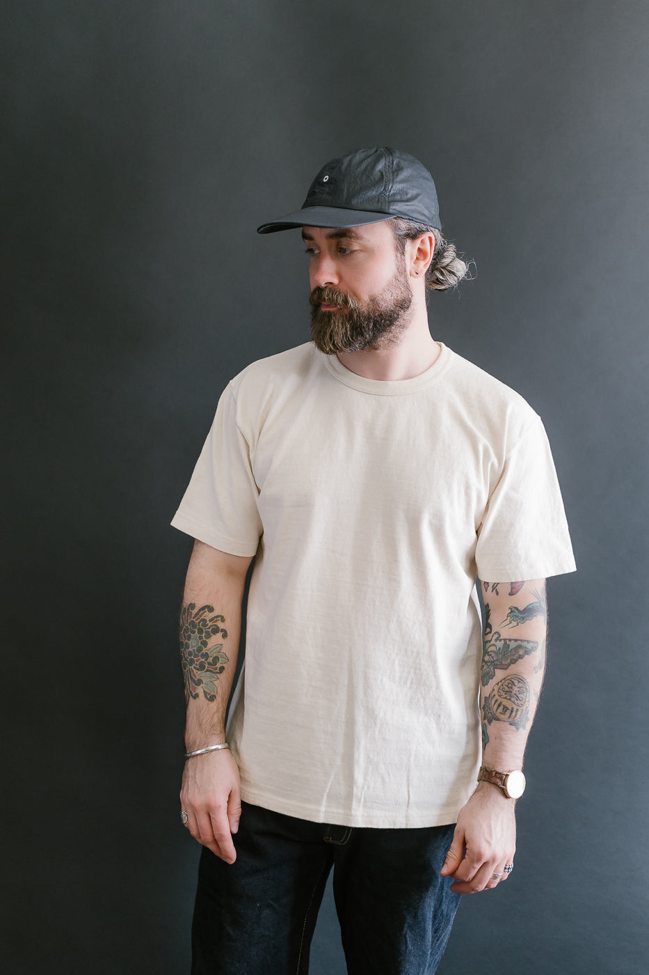 ELS Recycled Cotton Slub Crewneck T-Shirt - Ecru