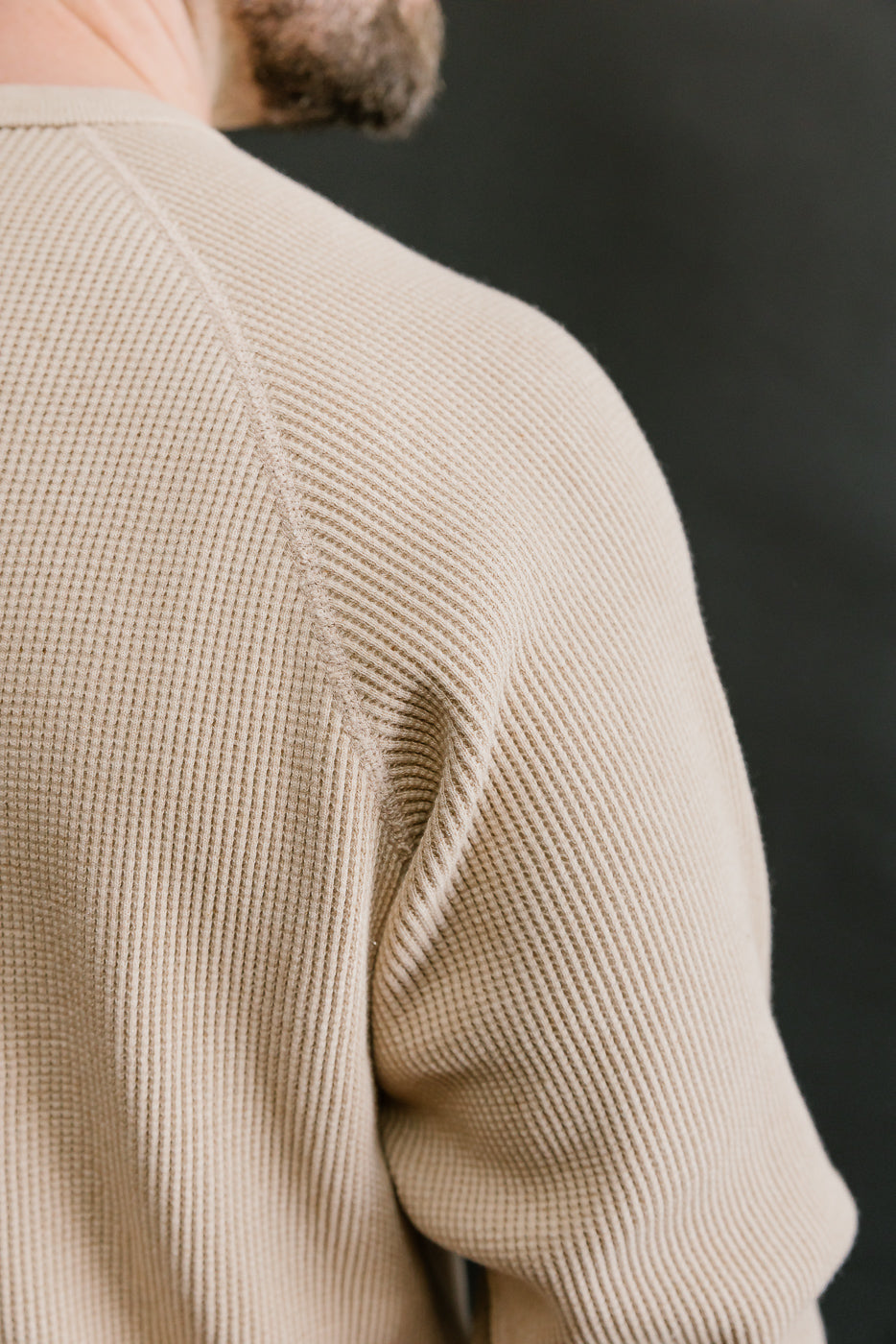 Foxfibre® Heavyweight Waffle Henley - Coyote 15