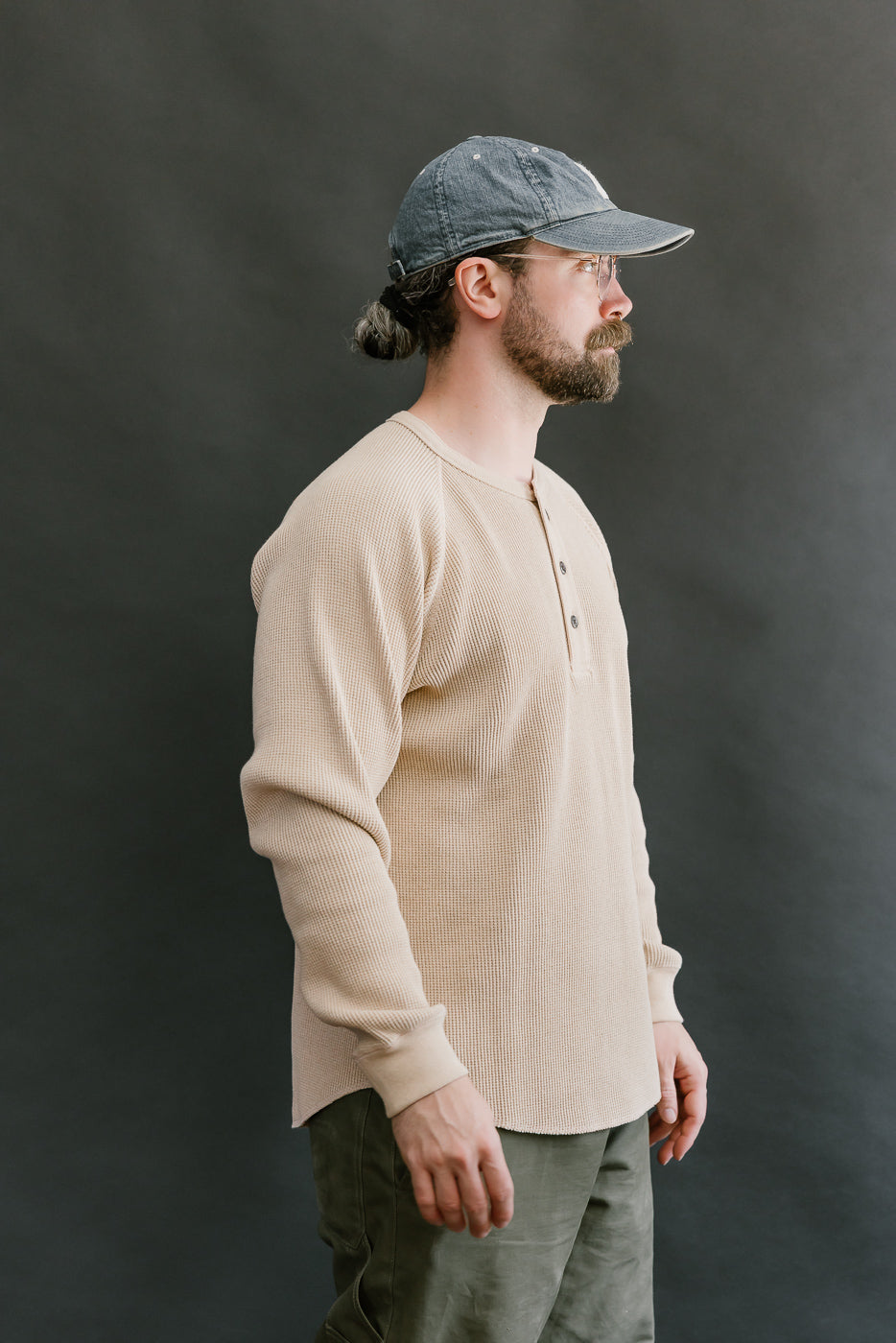 Foxfibre® Heavyweight Waffle Henley - Coyote 15