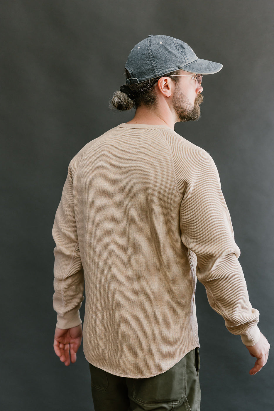 Foxfibre® Heavyweight Waffle Henley - Coyote 15