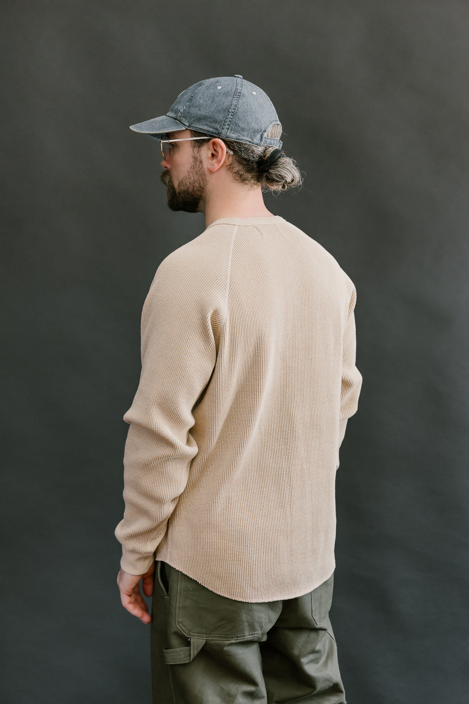 Foxfibre® Heavyweight Waffle Henley - Coyote 15