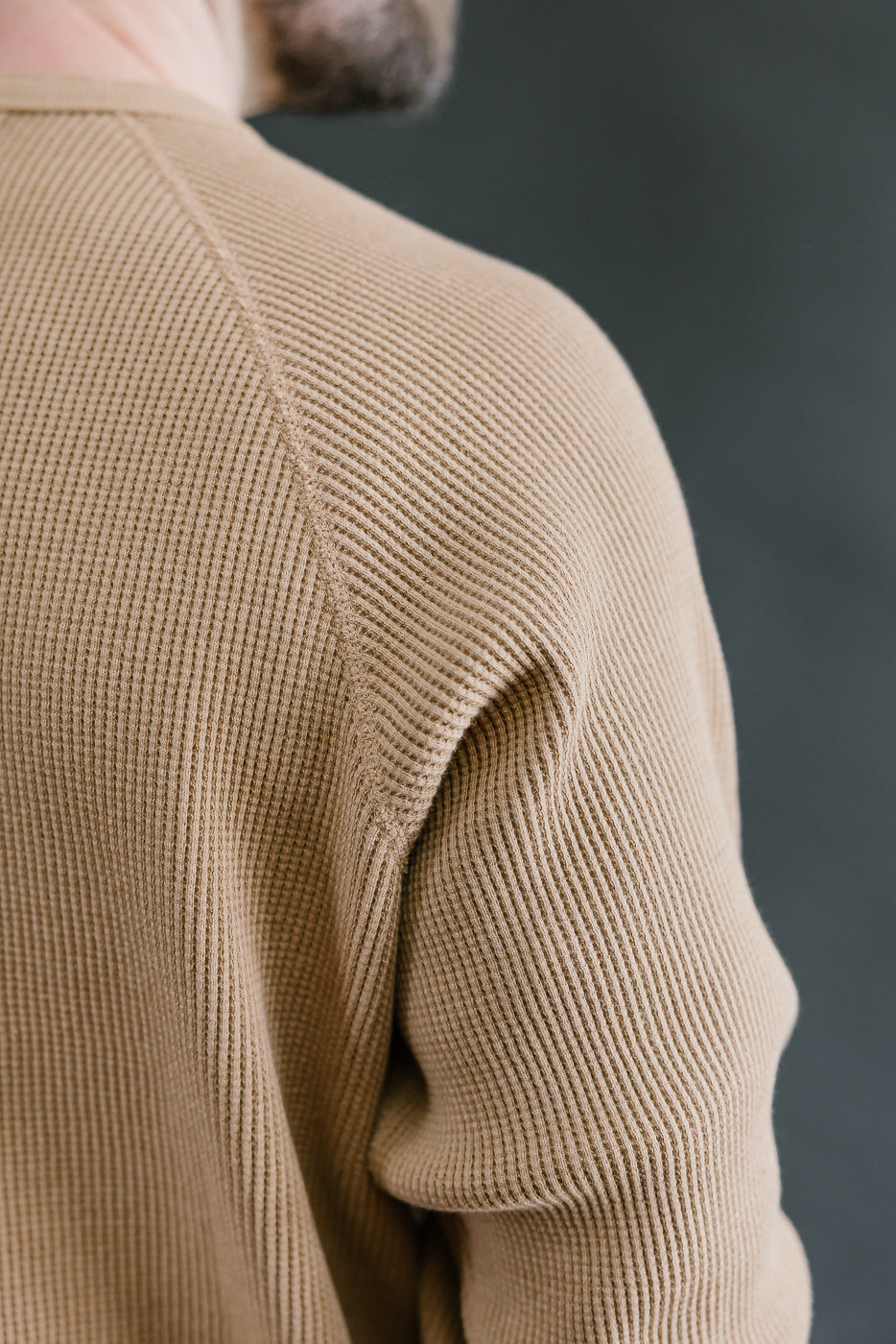 Foxfibre® Heavyweight Waffle Henley - Coyote 70