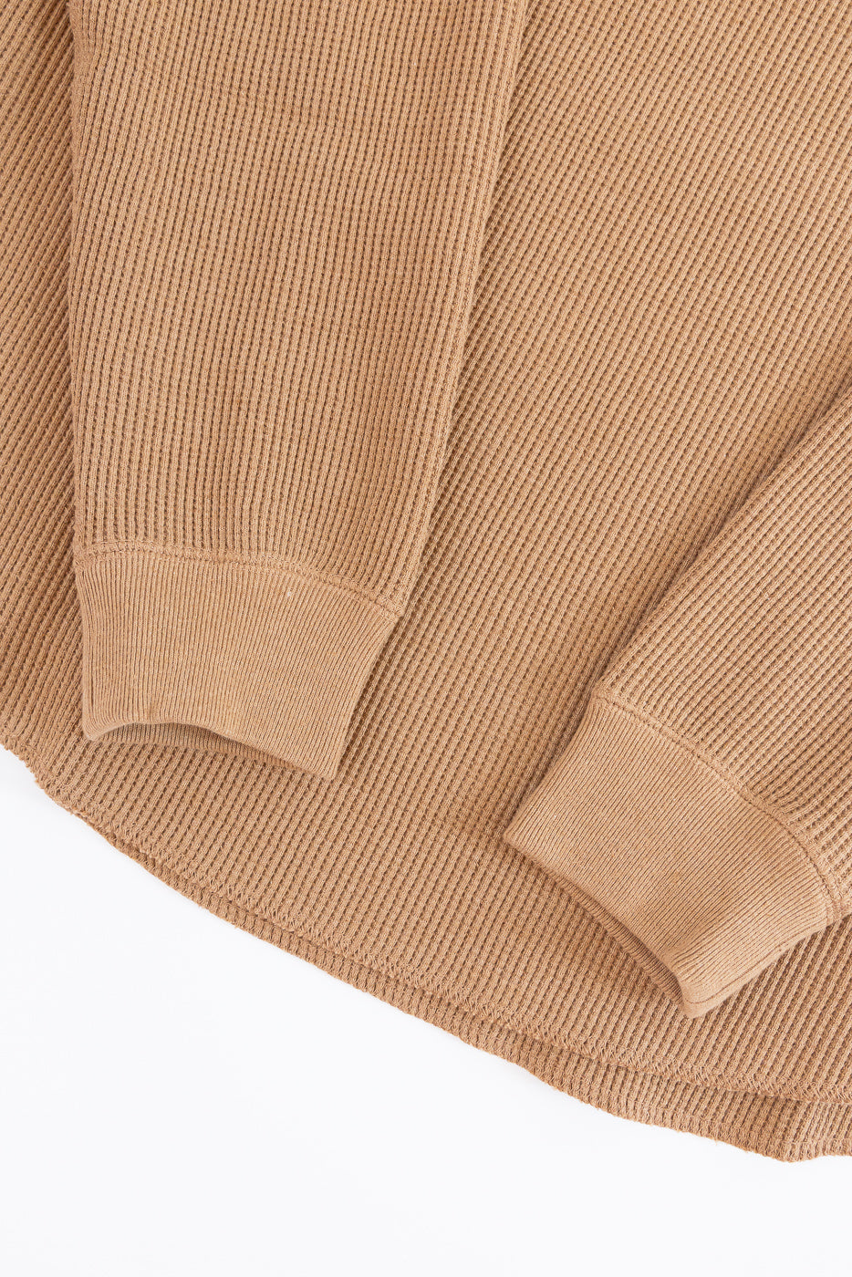 Foxfibre® Heavyweight Waffle Henley - Coyote 70