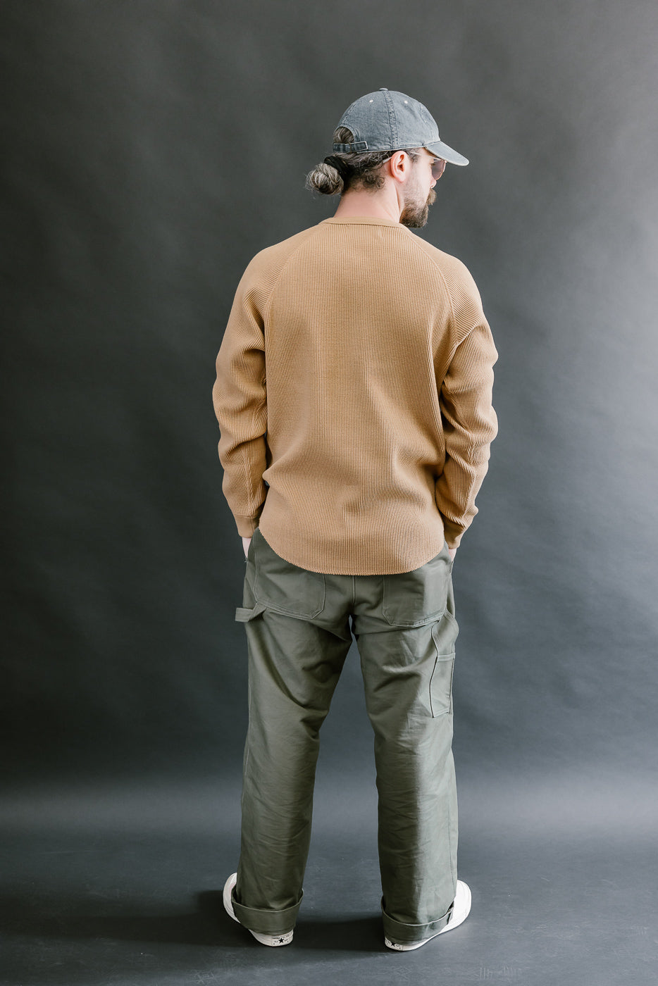 Foxfibre® Heavyweight Waffle Henley - Coyote 70